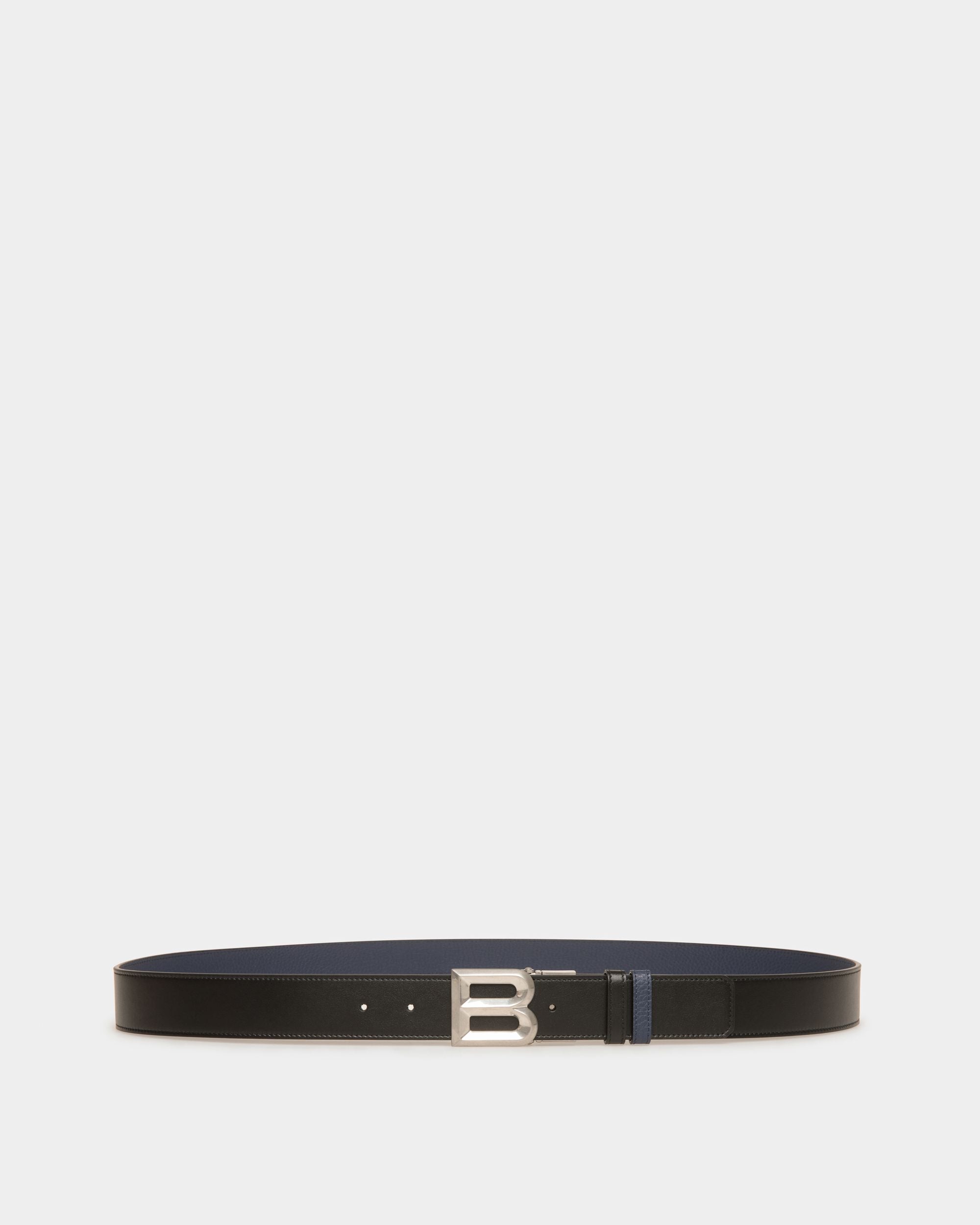 B Bold 35mm リバーシブル＆アジャスタブル ベルト ブラック＆マリンブルー レザー - 男性 - Bally - 01