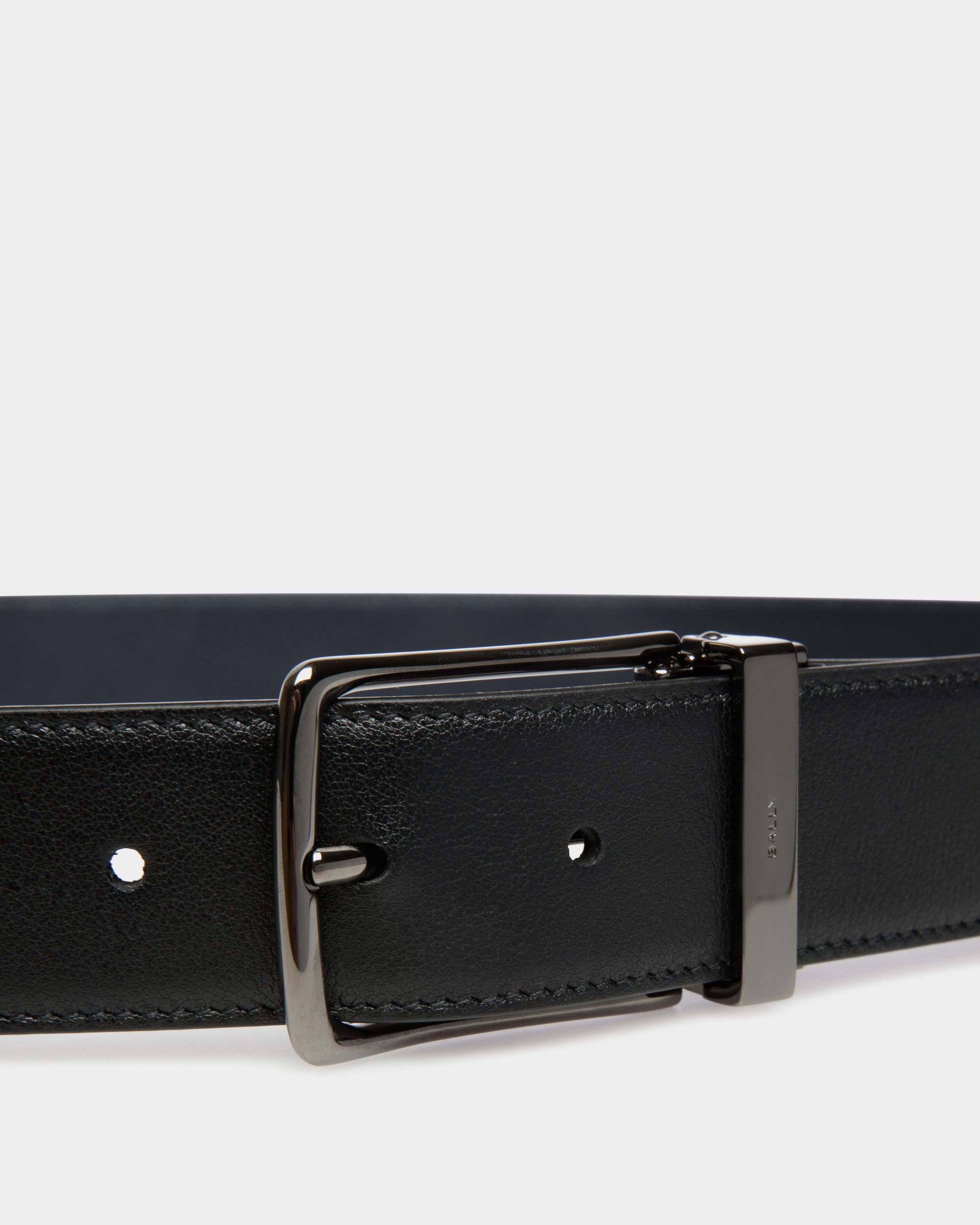 Ketter 35mm リバーシブル＆アジャスタブル ベルト ブラック＆ネイビーブルー レザー - 男性 - Bally - 03
