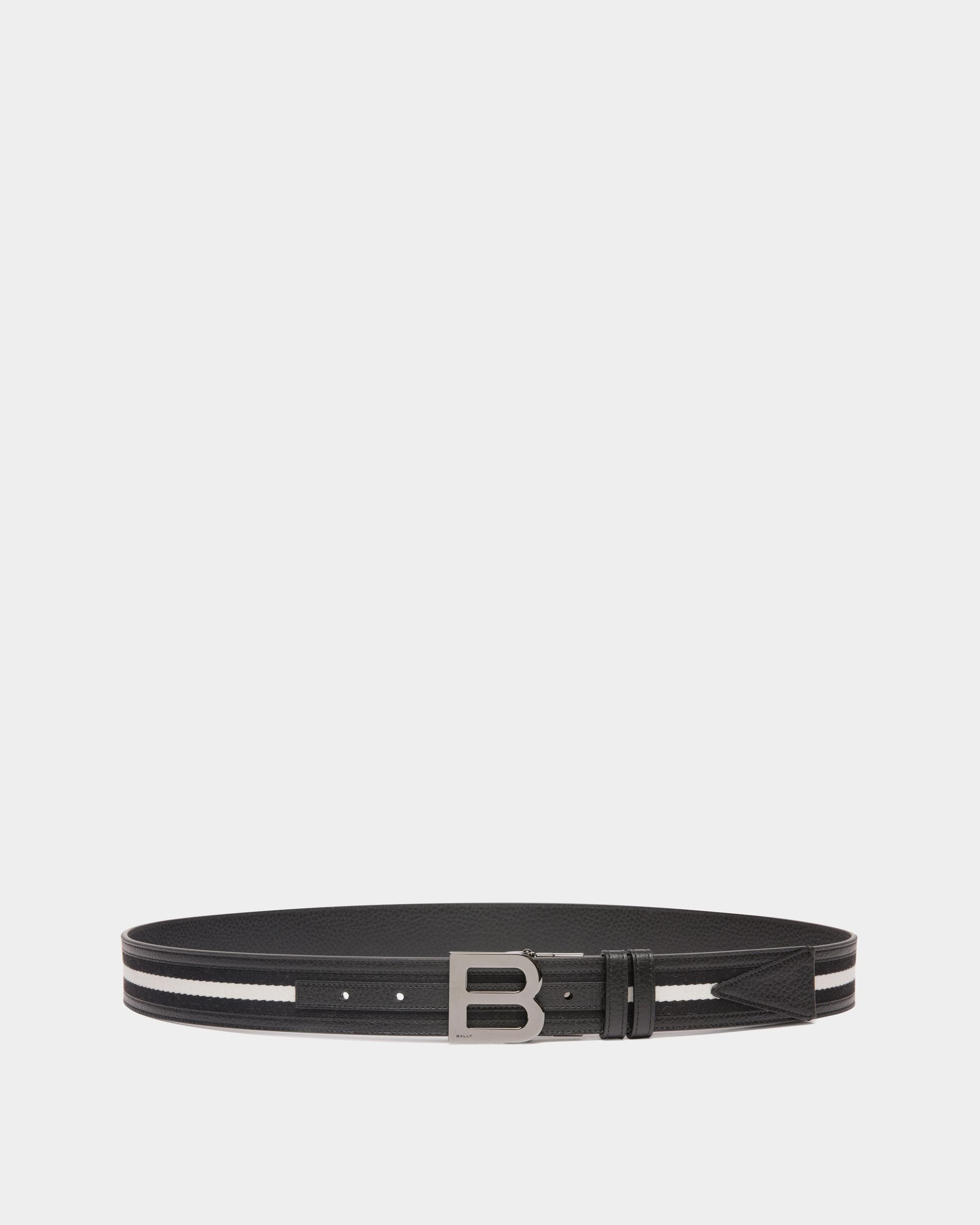 B Logo 35mm リバーシブル ベルト ブラック＆ホワイト ファブリック＆レザー - 男性 - Bally - 01