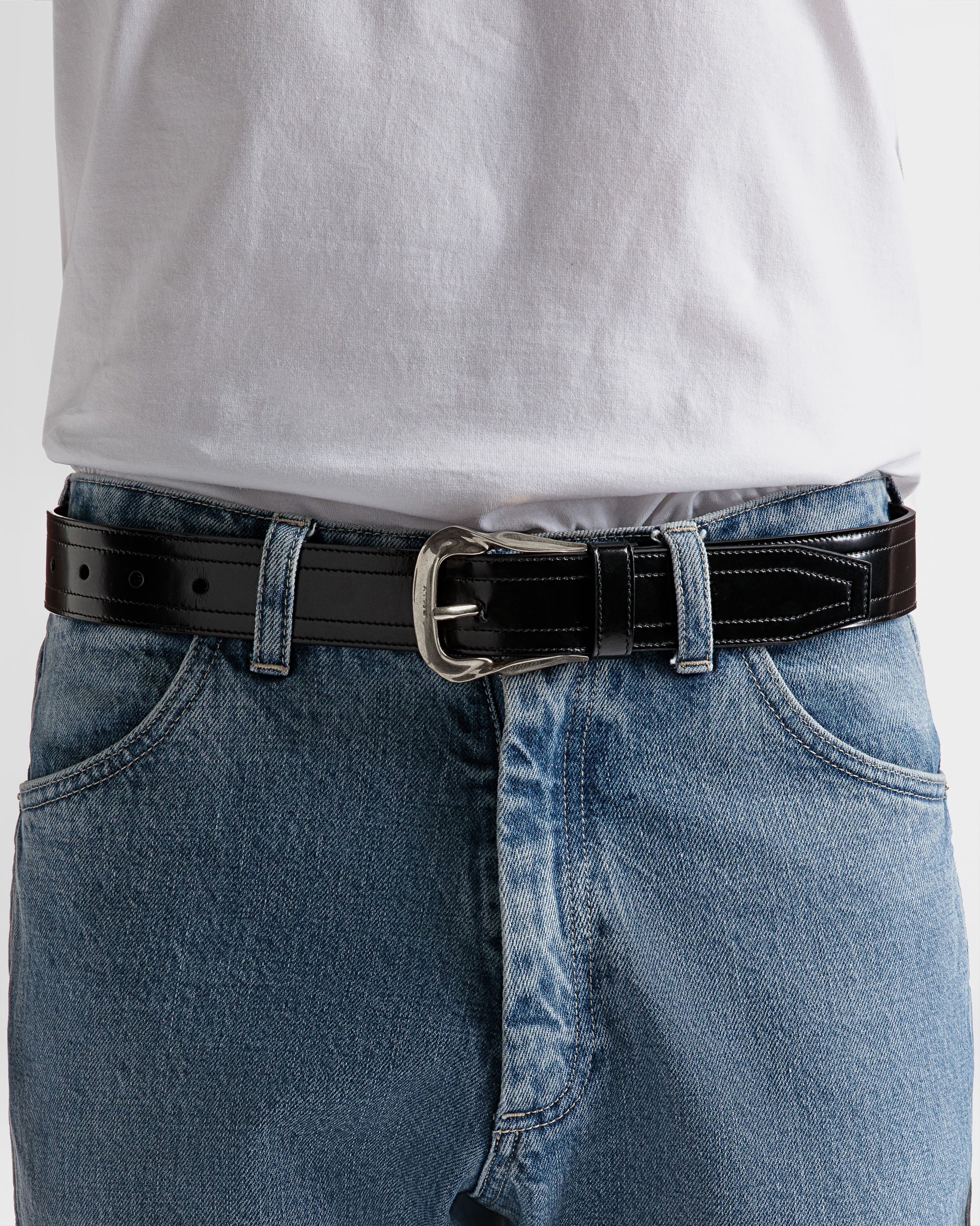Emblem バックル 35mm ベルト ブラック レザー - 男性 - Bally - 02