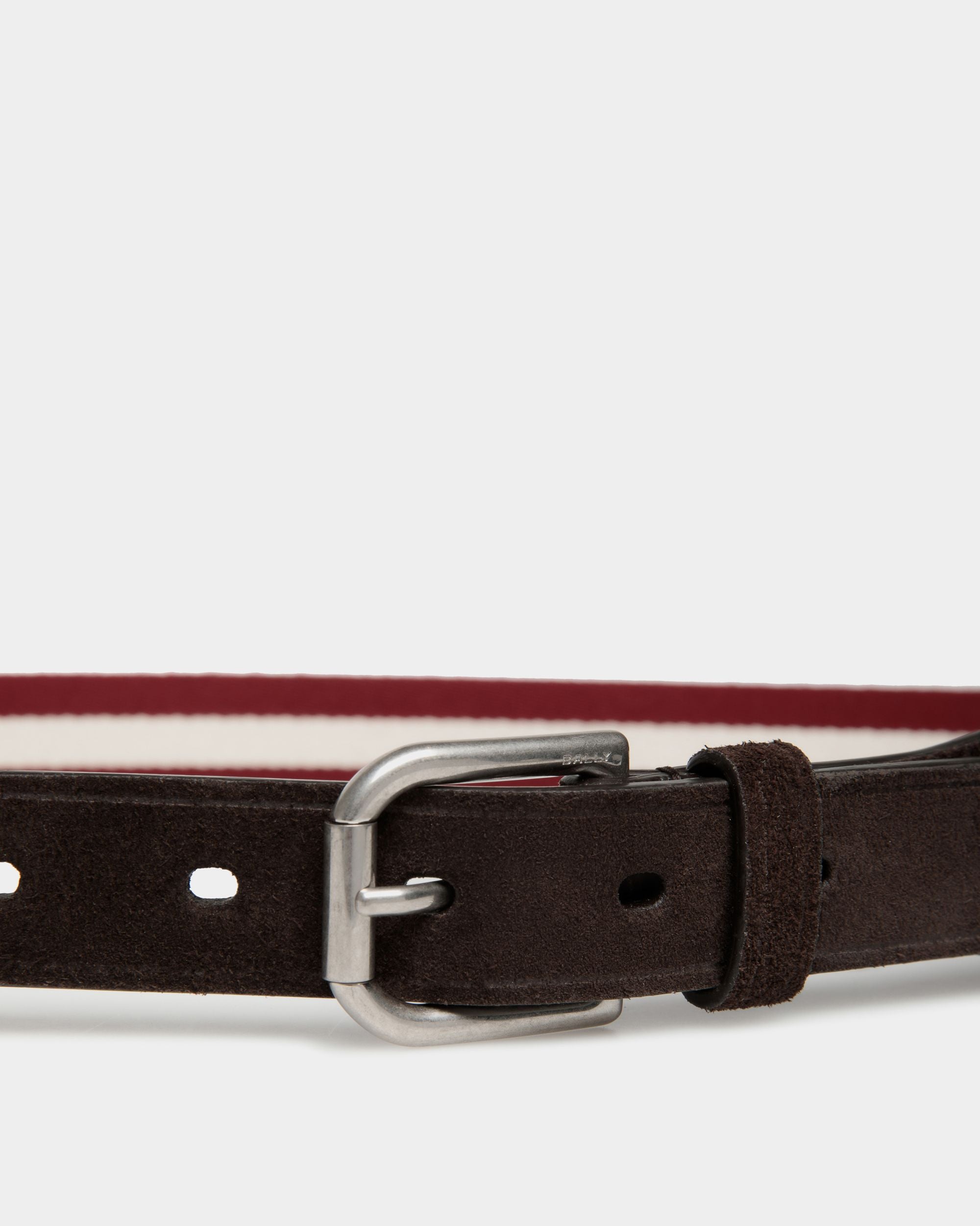 Melvin 35mm ベルト レッド＆ホワイト ファブリック＆スエード - 男性 - Bally - 03