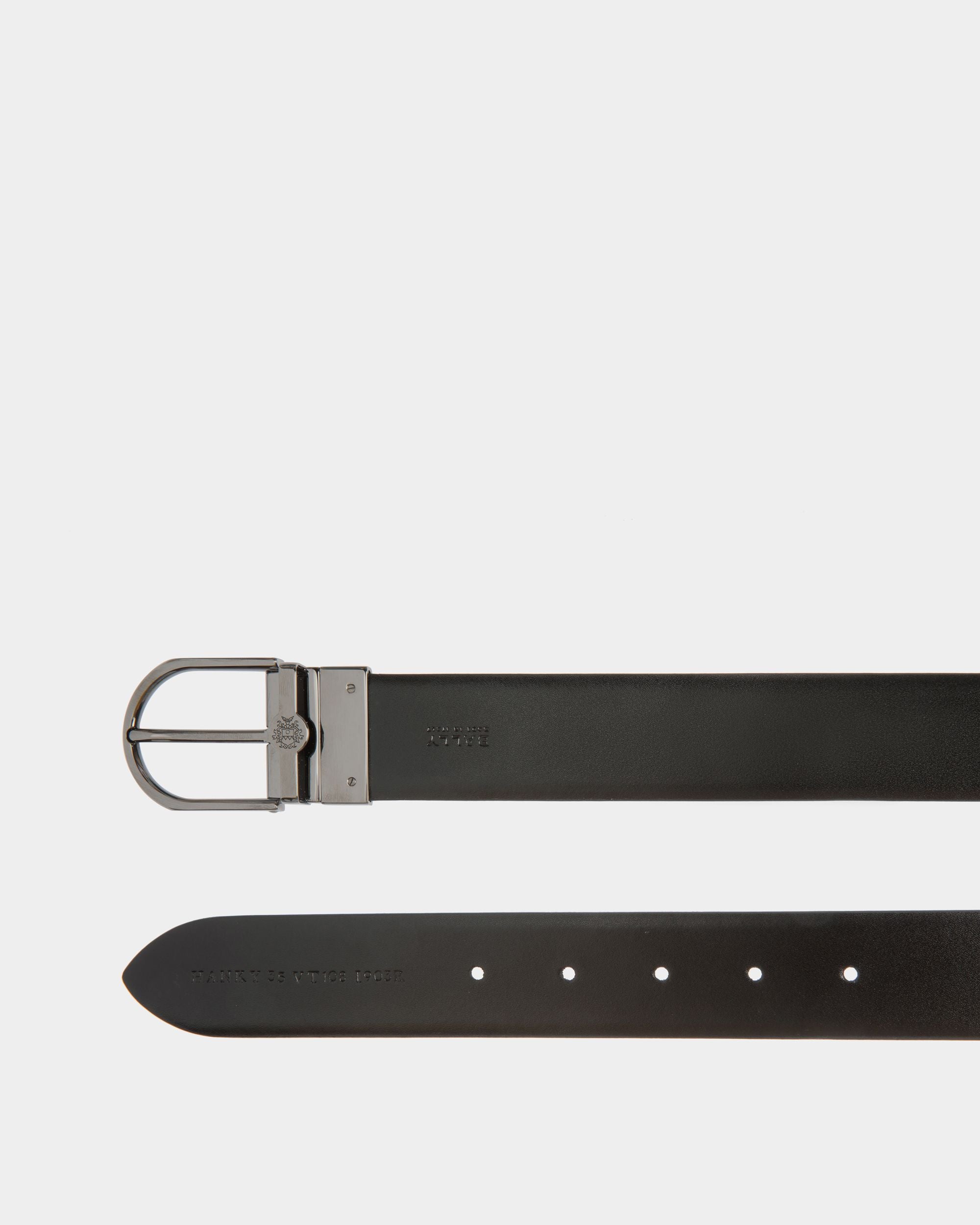 Hanky 35mm リバーシブル ベルト ブラック レザー - 男性 - Bally - 03