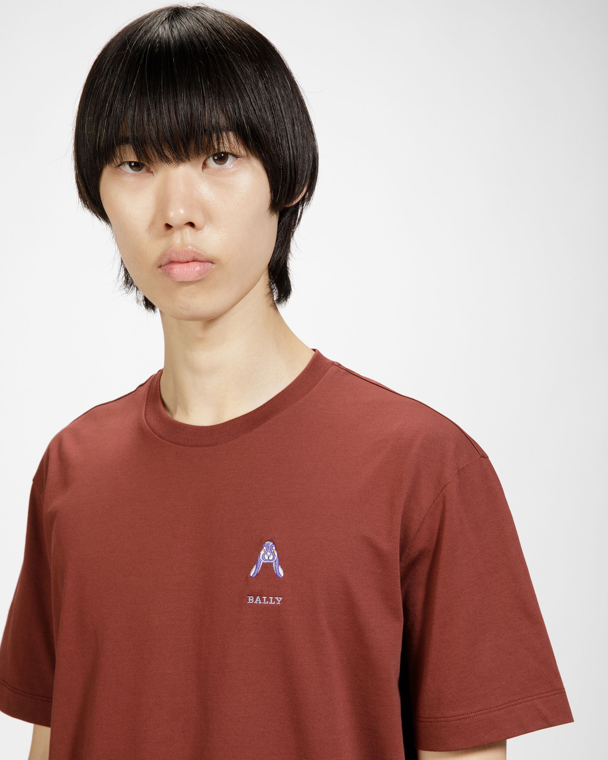 ラビット ロゴエンブロイダリー Tシャツ ヘリテージレッド コットン Tシャツ - 男性 - Bally - 03