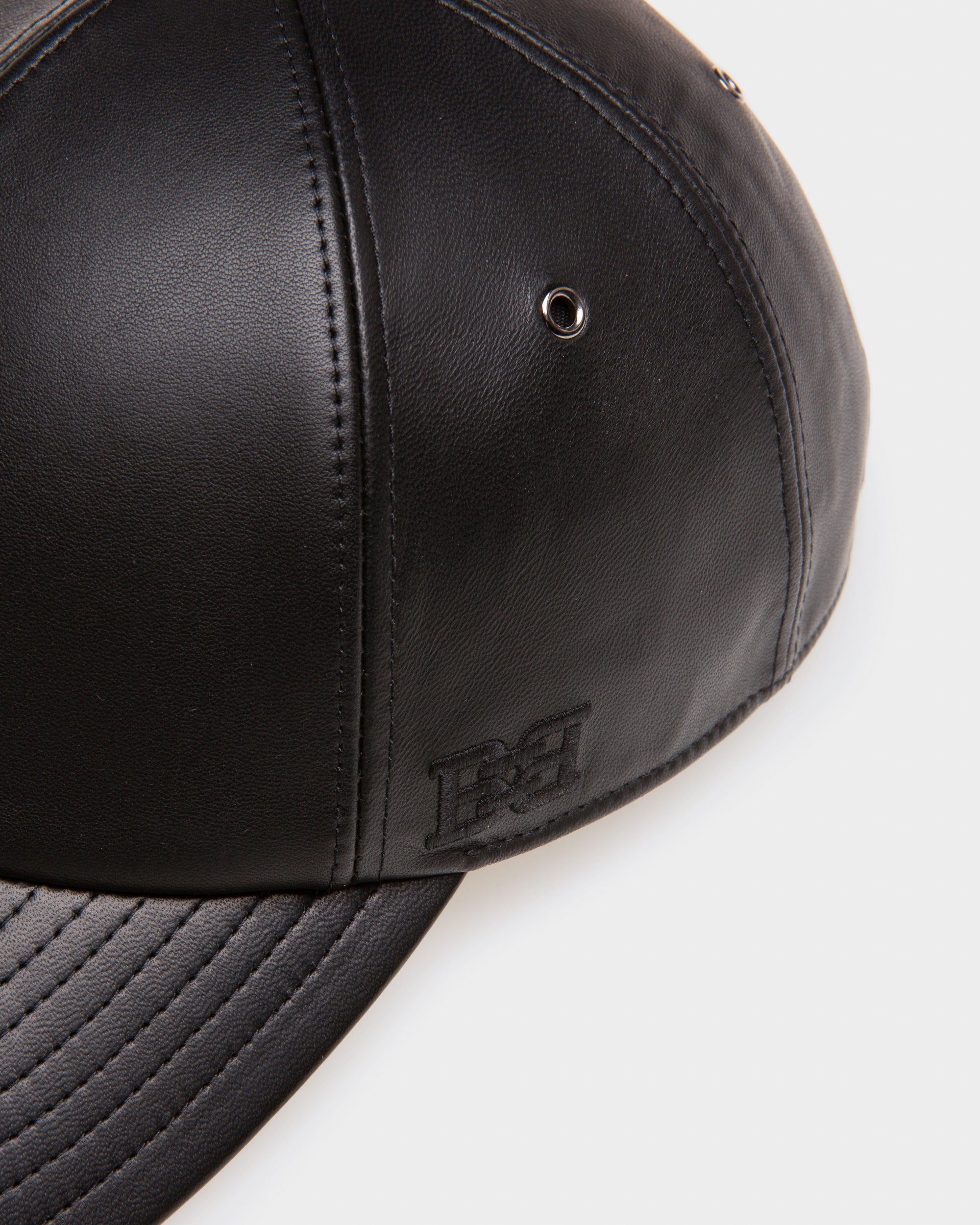 Leather Baseball Cap ブラックレザーハット - 男性 - Bally - 03