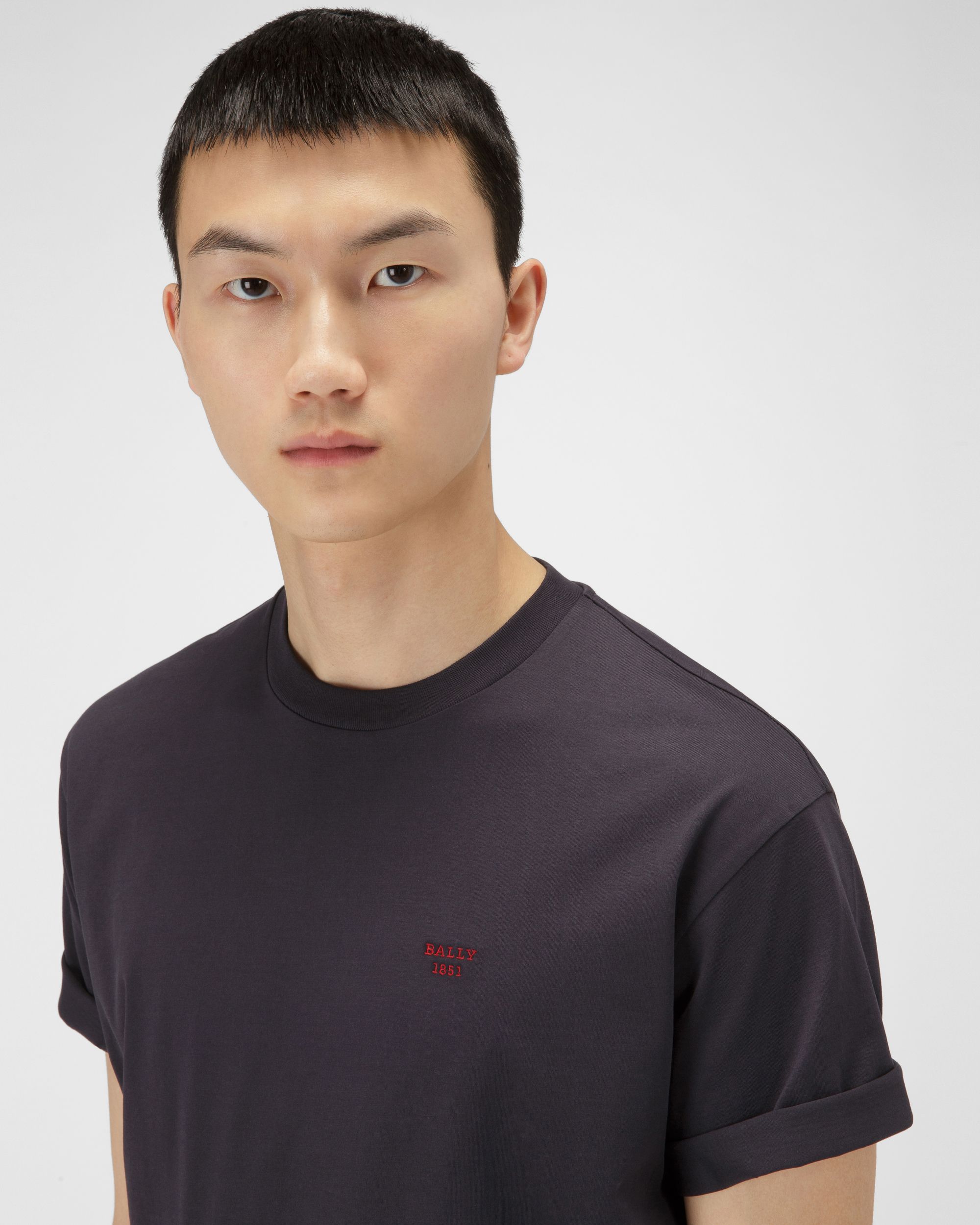 ネイビー オーガニックコットン Tシャツ - 男性 - Bally - 02