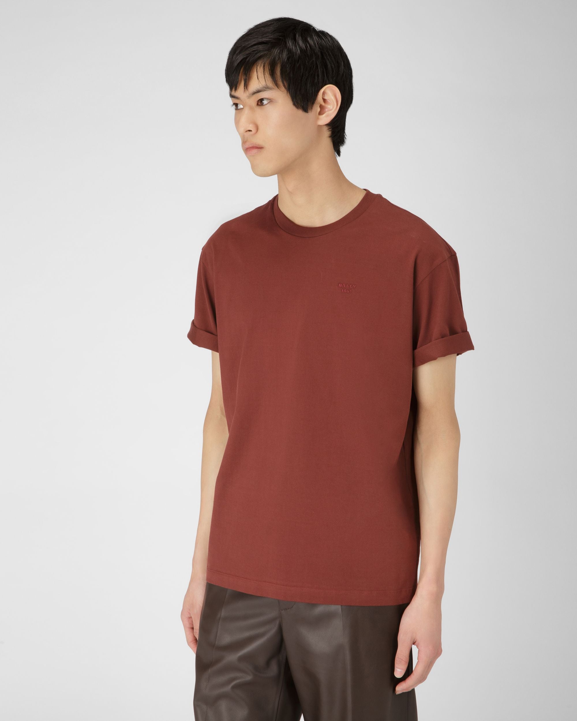 ヘリテージレッド オーガニックコットン Tシャツ - 男性 - Bally - 01
