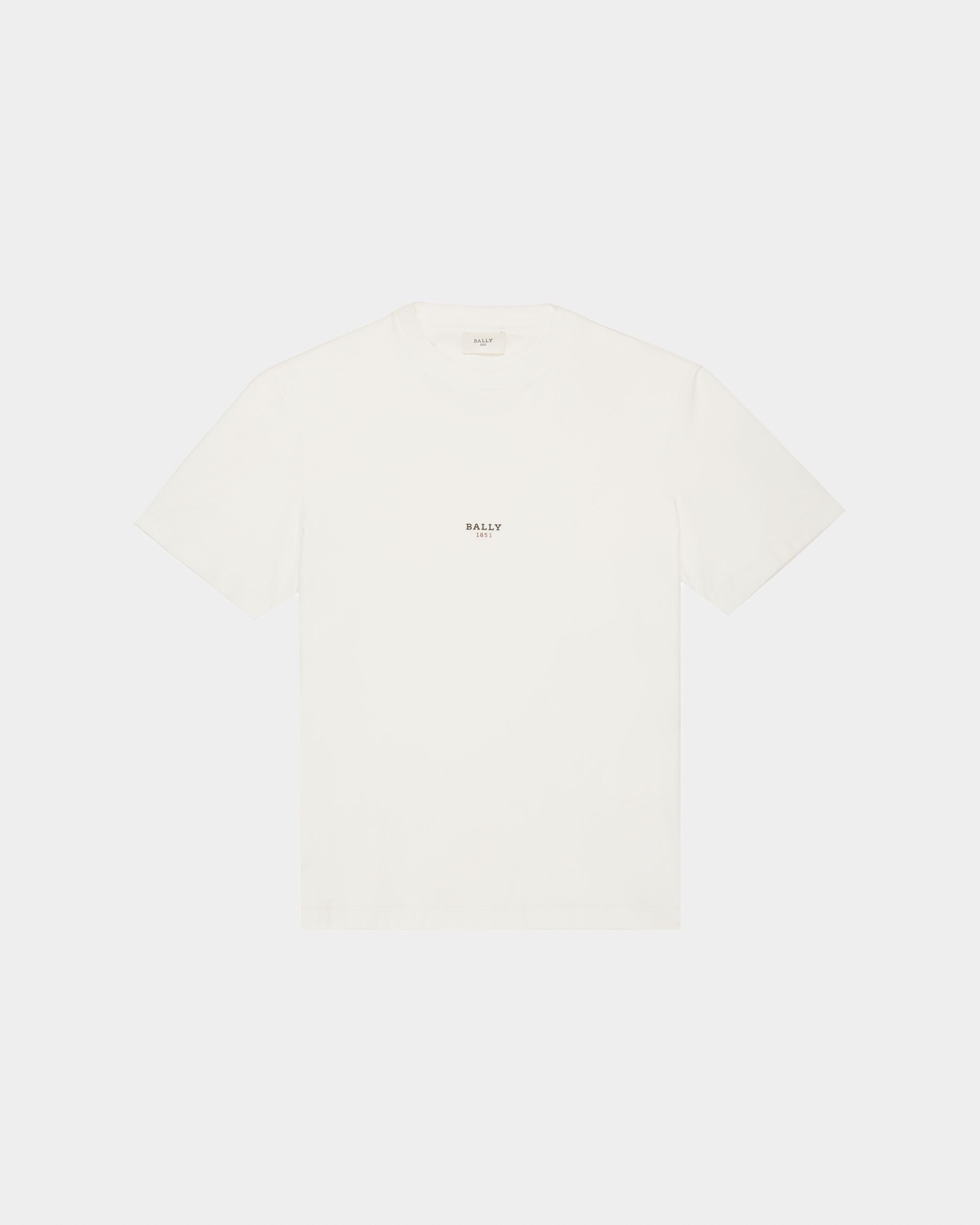 スモールロゴ Tシャツ ボーンホワイト オーガニックコットン Tシャツ - 男性 - Bally - 04