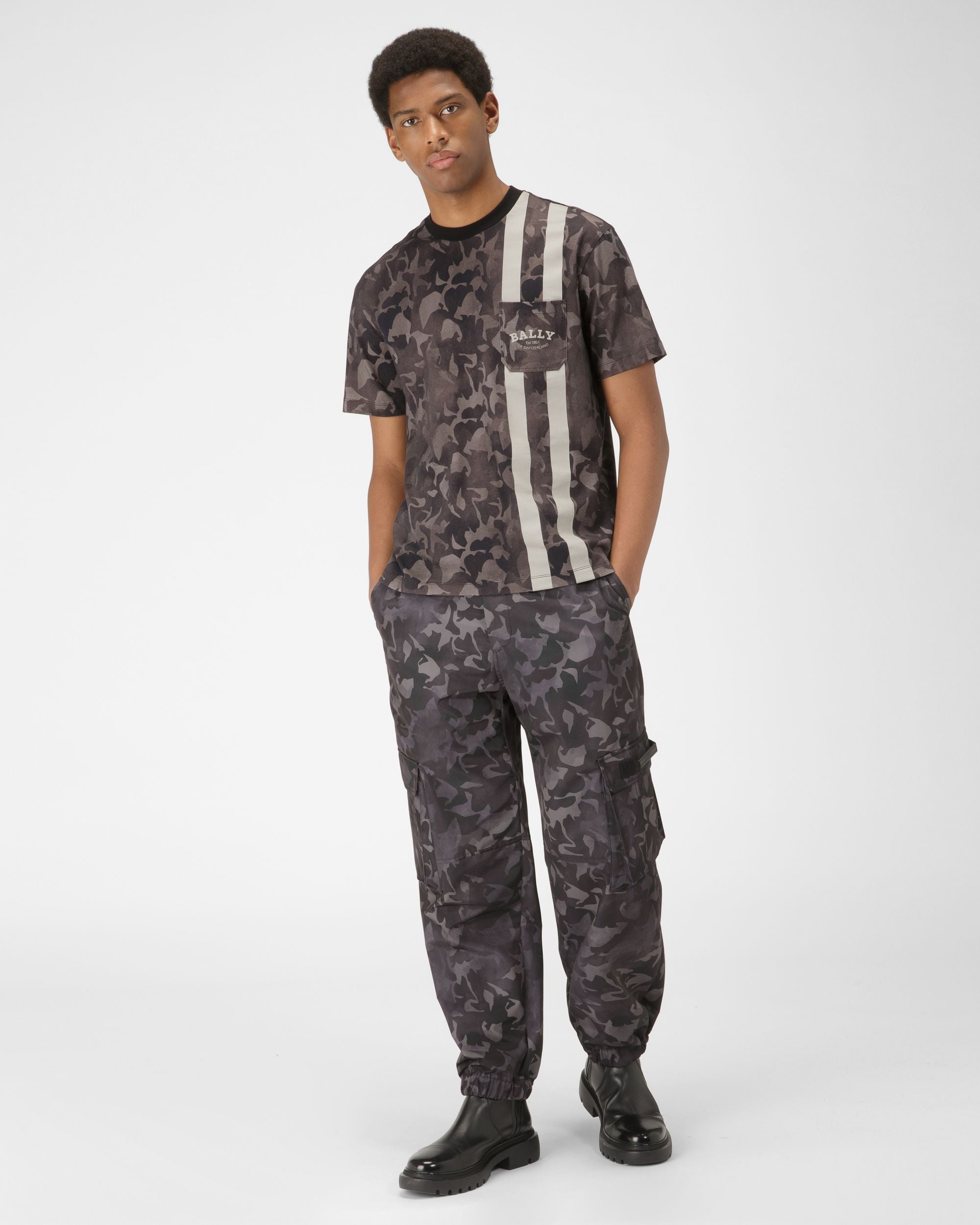 ブラック オーガニックコットン Tシャツ - 男性 - Bally - 05