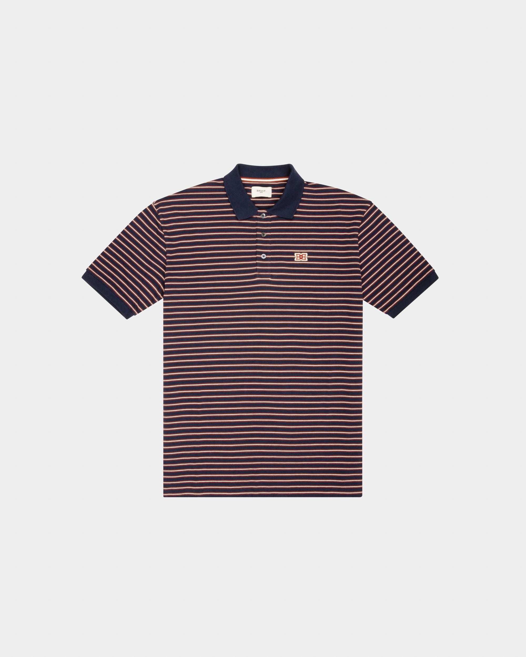 ボーダー ポロシャツ ネイビー コットン ポロシャツ - 男性 - Bally - 01