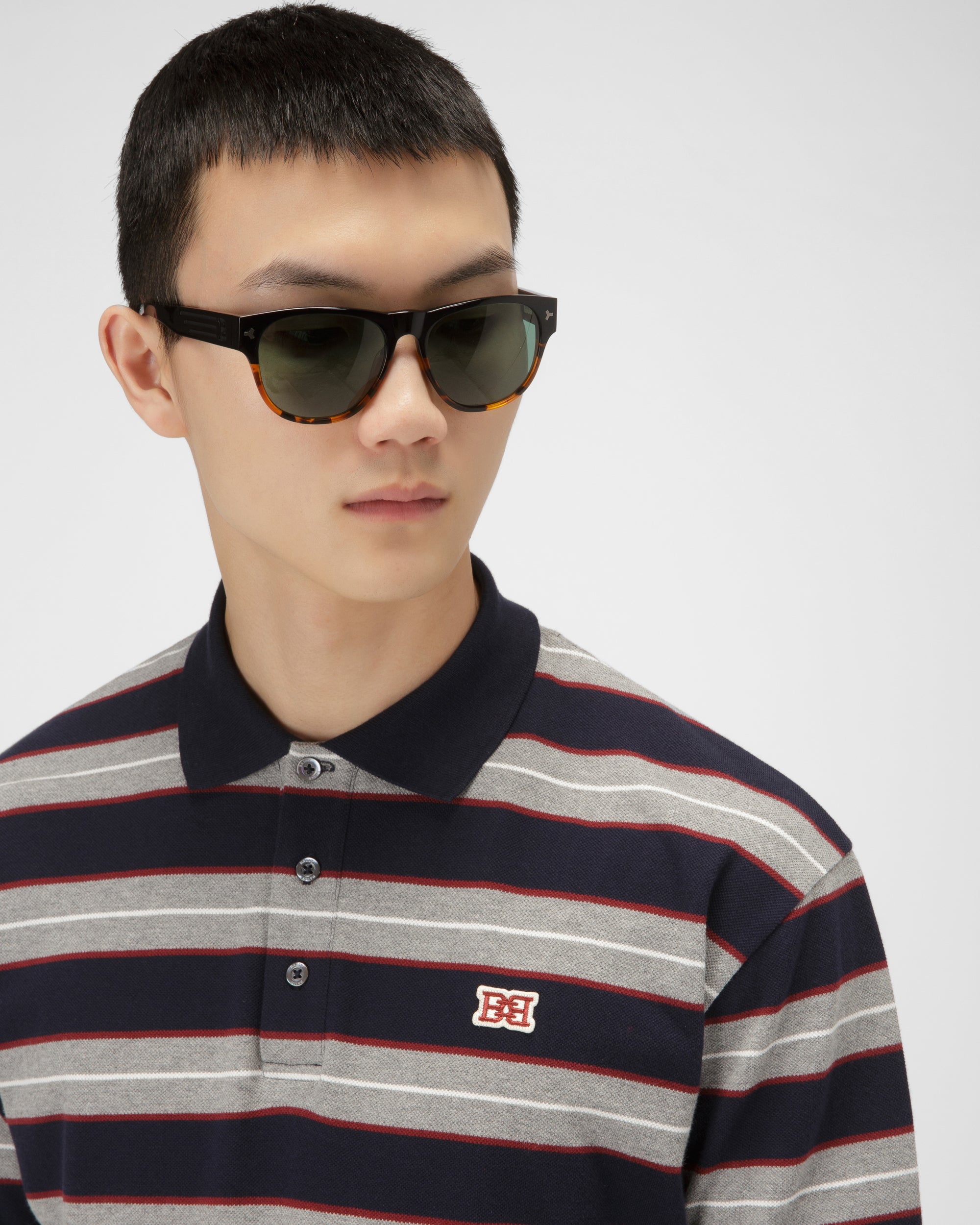 ボーダー ポロシャツ ネイビー コットン ポロシャツ - 男性 - Bally - 02
