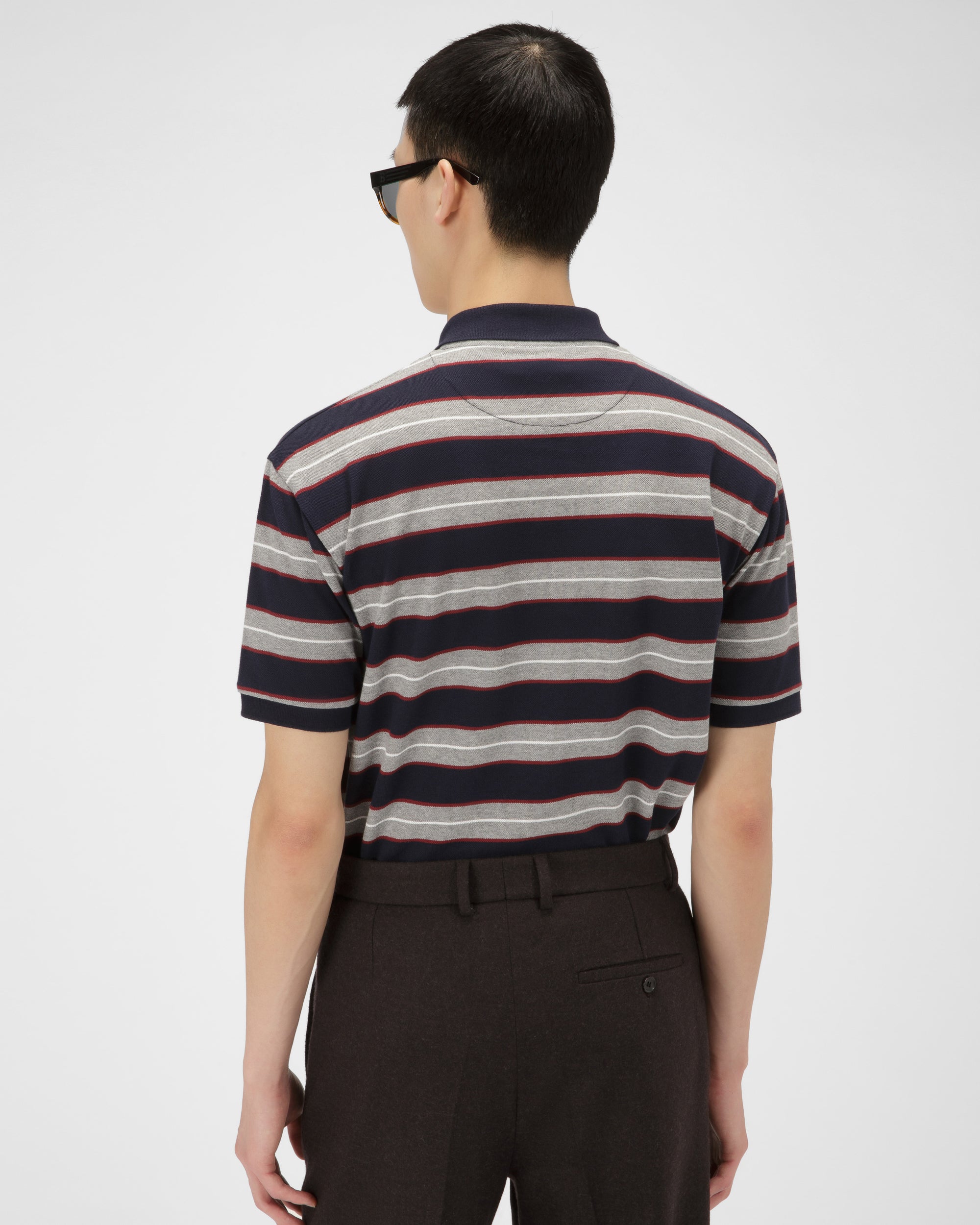 ボーダー ポロシャツ ネイビー コットン ポロシャツ - 男性 - Bally - 04