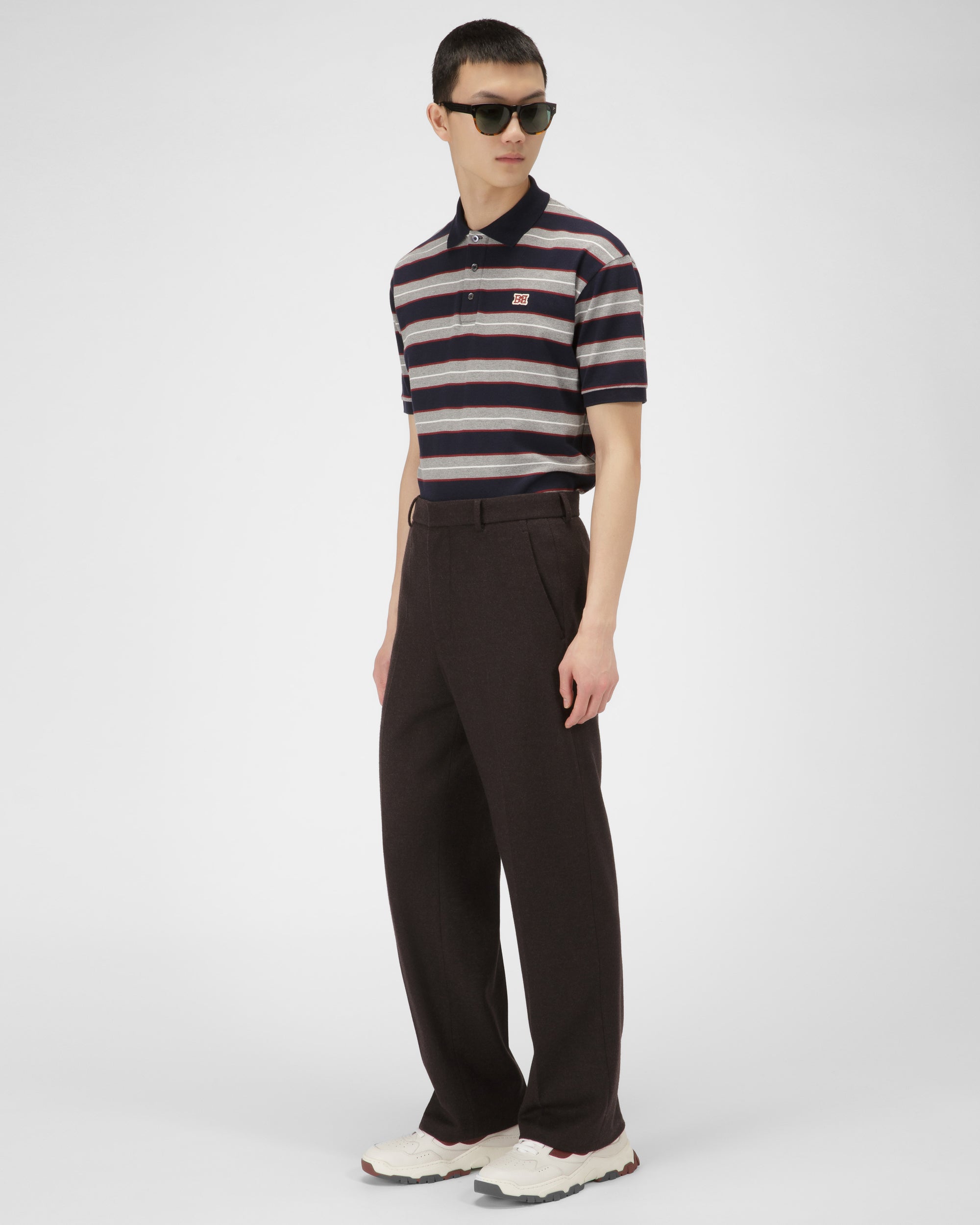 ボーダー ポロシャツ ネイビー コットン ポロシャツ - 男性 - Bally - 05