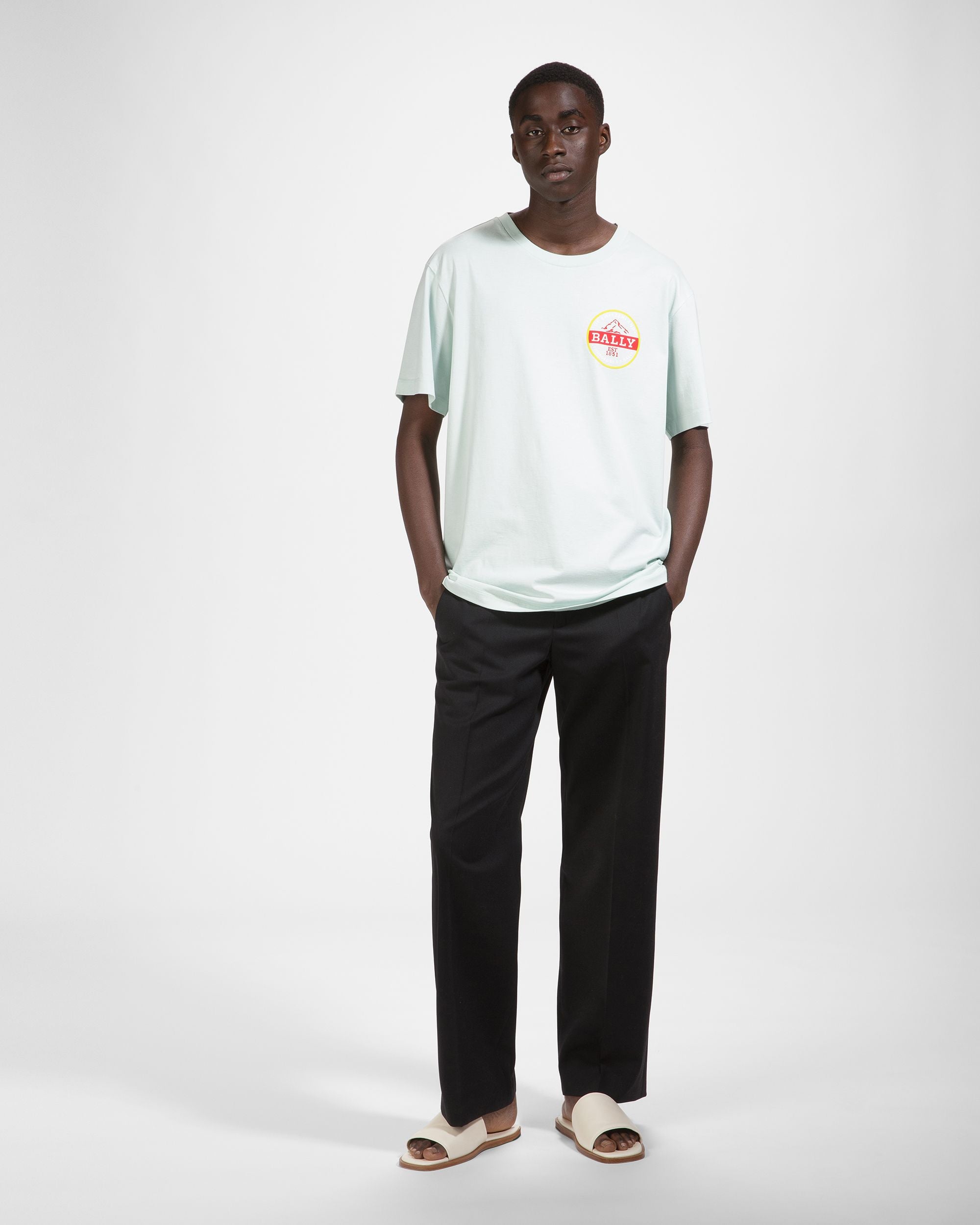 ヘリテージ ロゴ Tシャツ ホワイト コットン Tシャツ - 男性 - Bally - 01