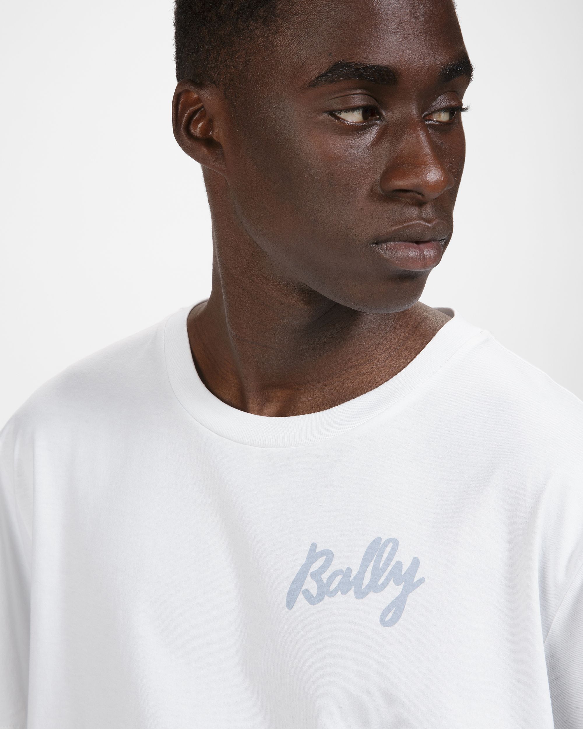 ホワイト＆ライトブルー コットン Tシャツ - 男性 - Bally - 04