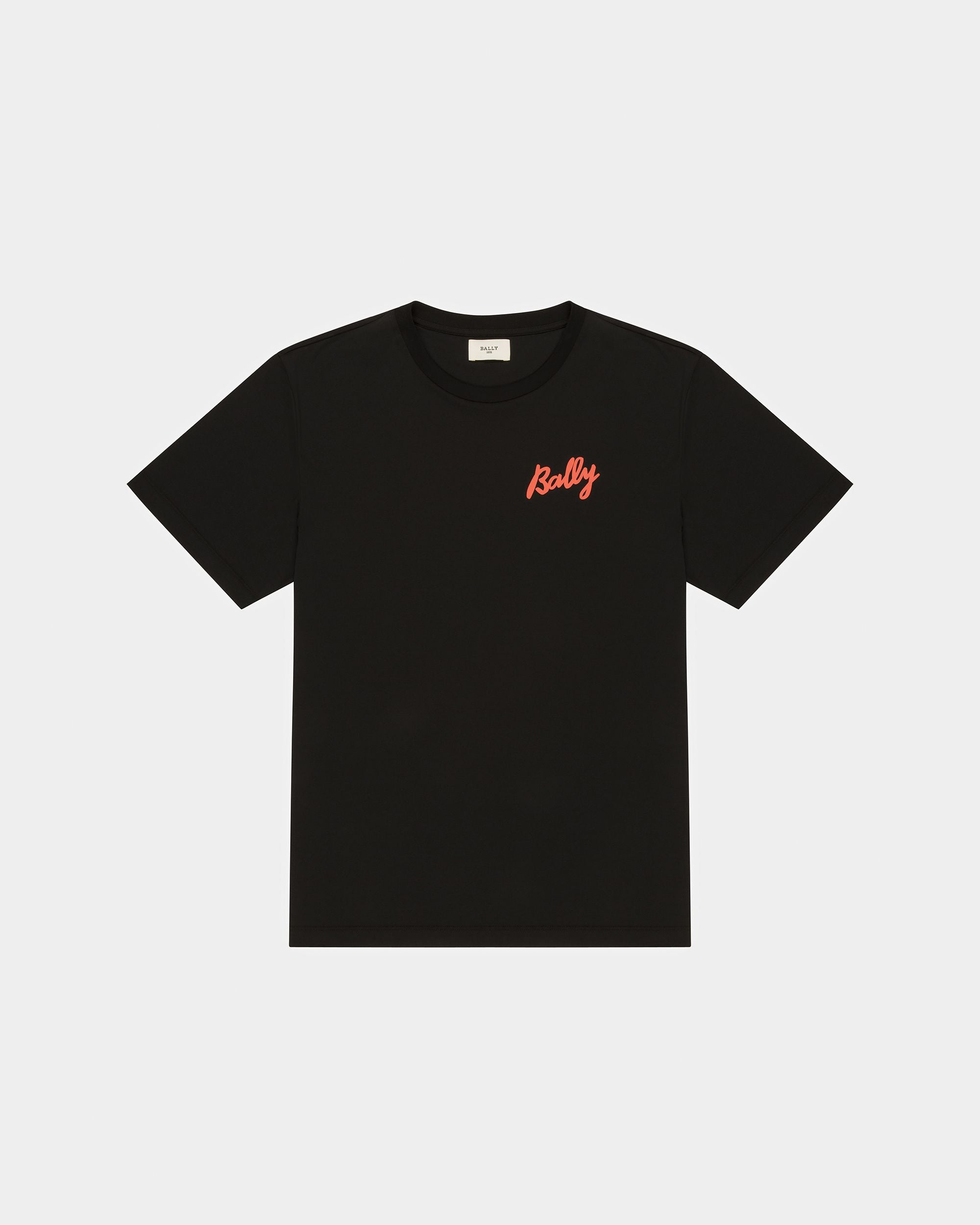 ブラック＆オレンジ コットン Tシャツ - 男性 - Bally - 01