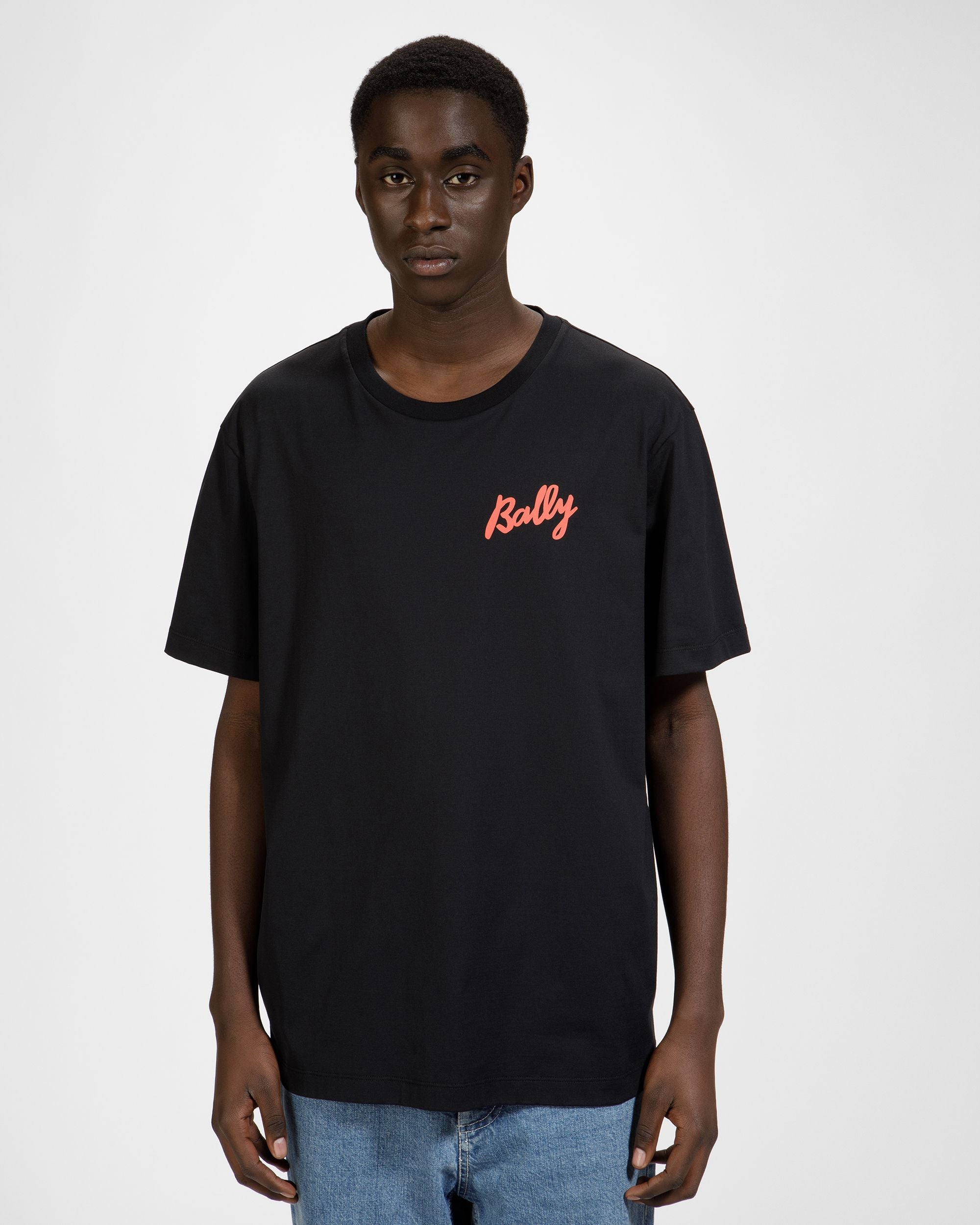 ブラック＆オレンジ コットン Tシャツ - 男性 - Bally - 03