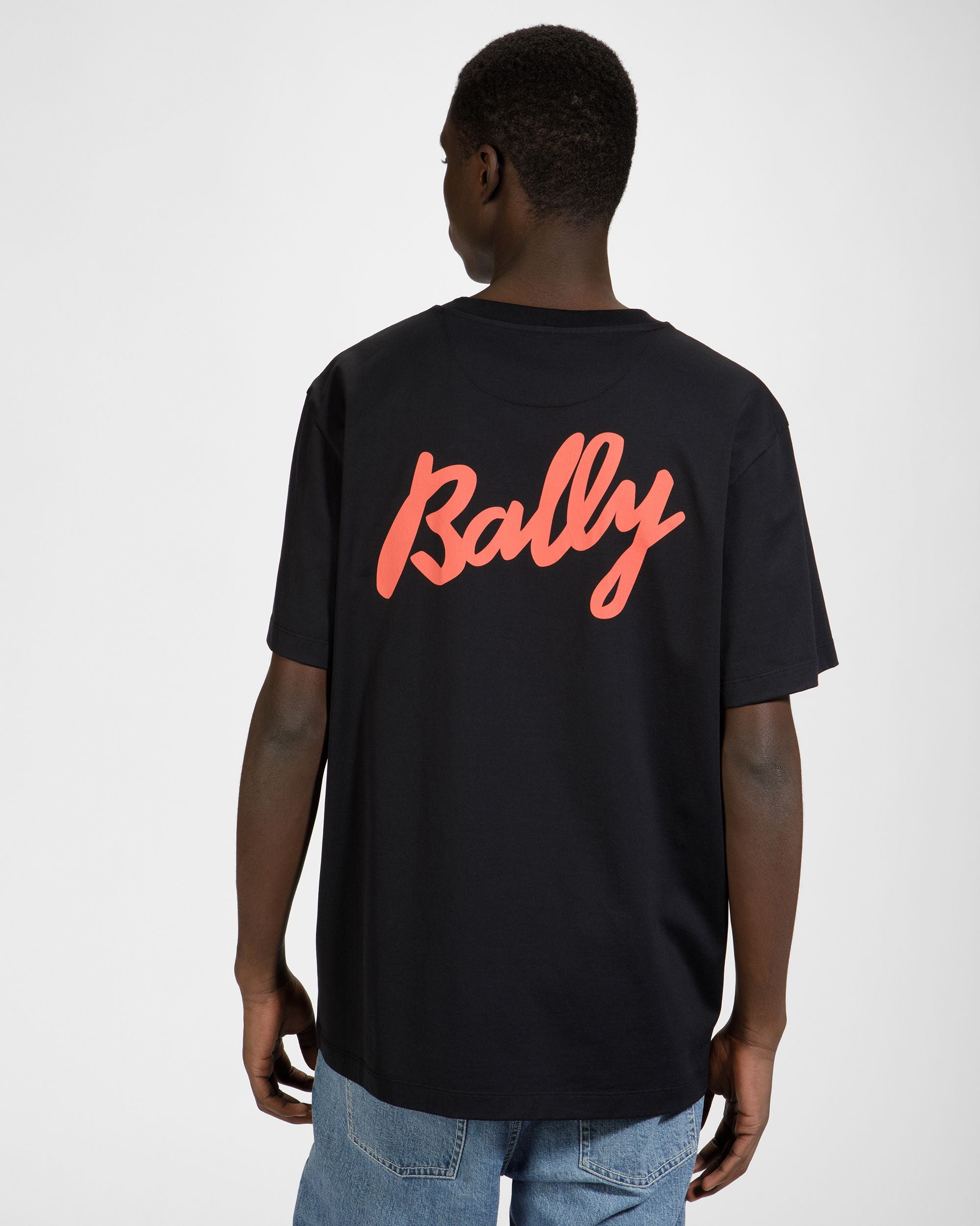 ブラック＆オレンジ コットン Tシャツ - 男性 - Bally - 05