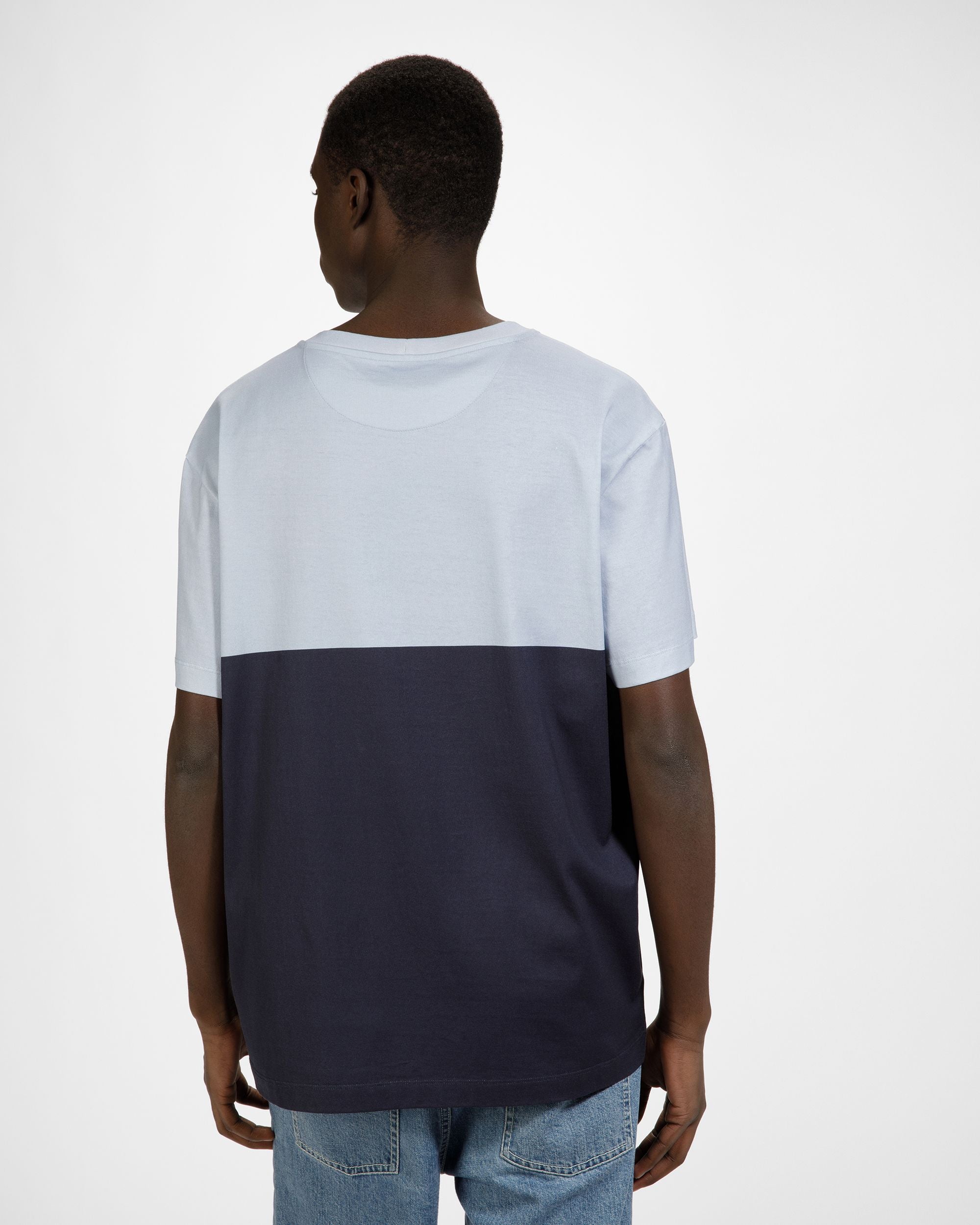 ライトブルー＆ミッドナイトブルー コットン Tシャツ - 男性 - Bally - 05