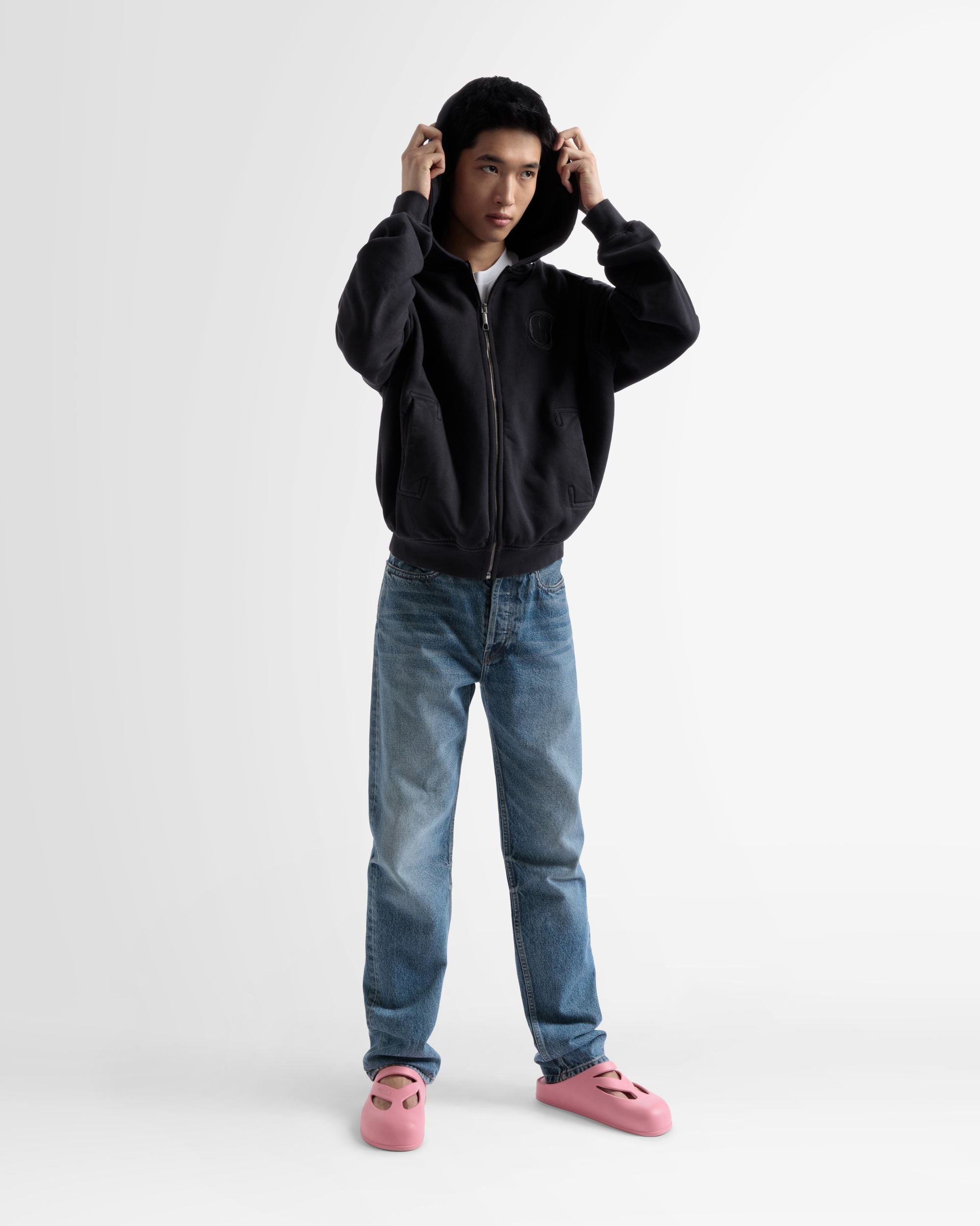 コットン ジップ スウェットパーカー ブラック - 男性 - Bally - 02