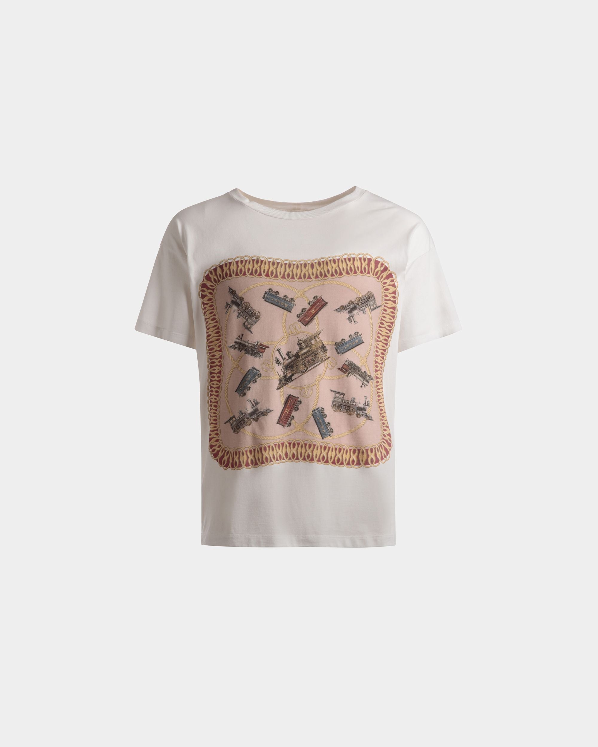 トレイン プリント Tシャツ ホワイト コットン - 男性 - Bally - 01