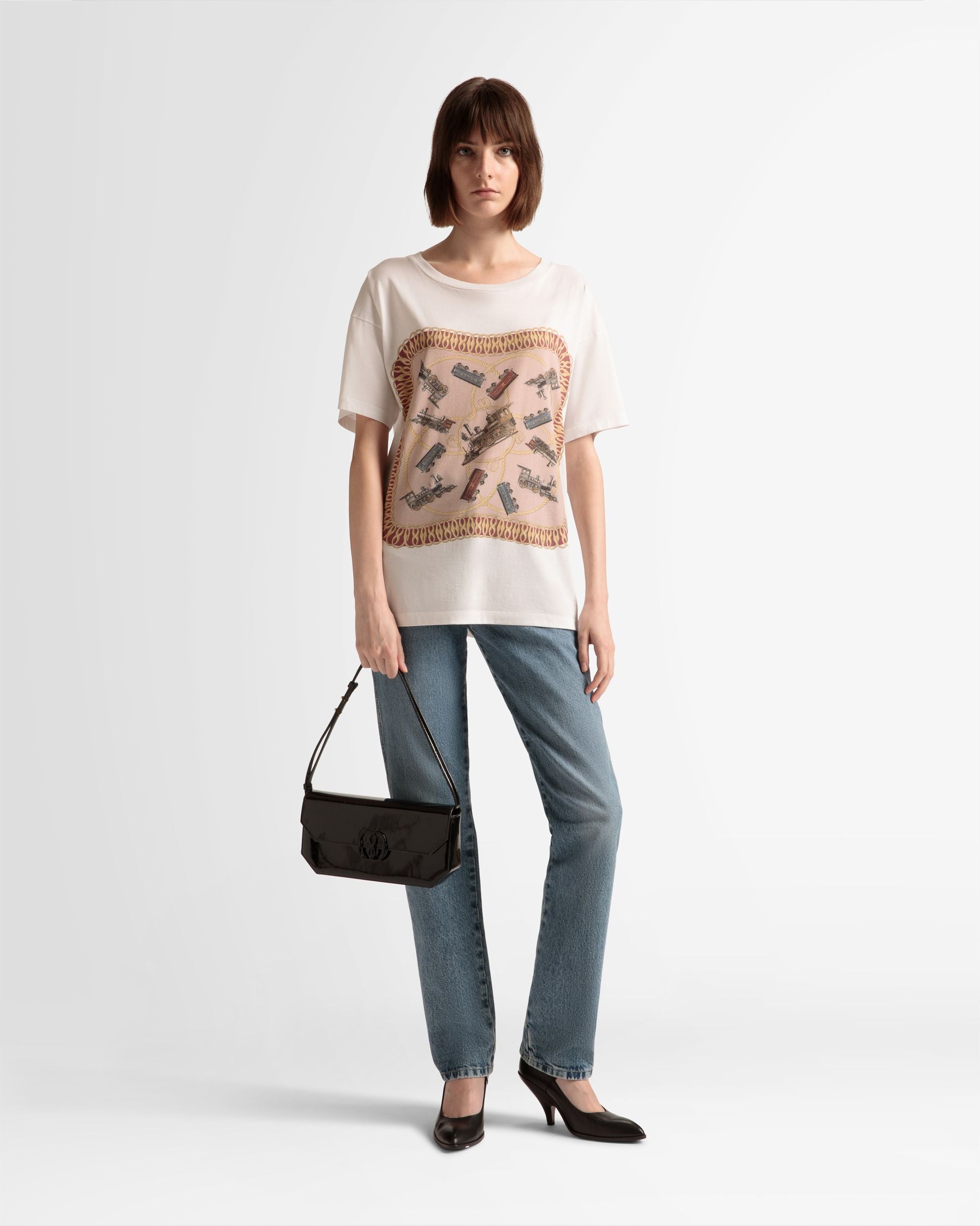 トレイン プリント Tシャツ ホワイト コットン - 男性 - Bally - 02