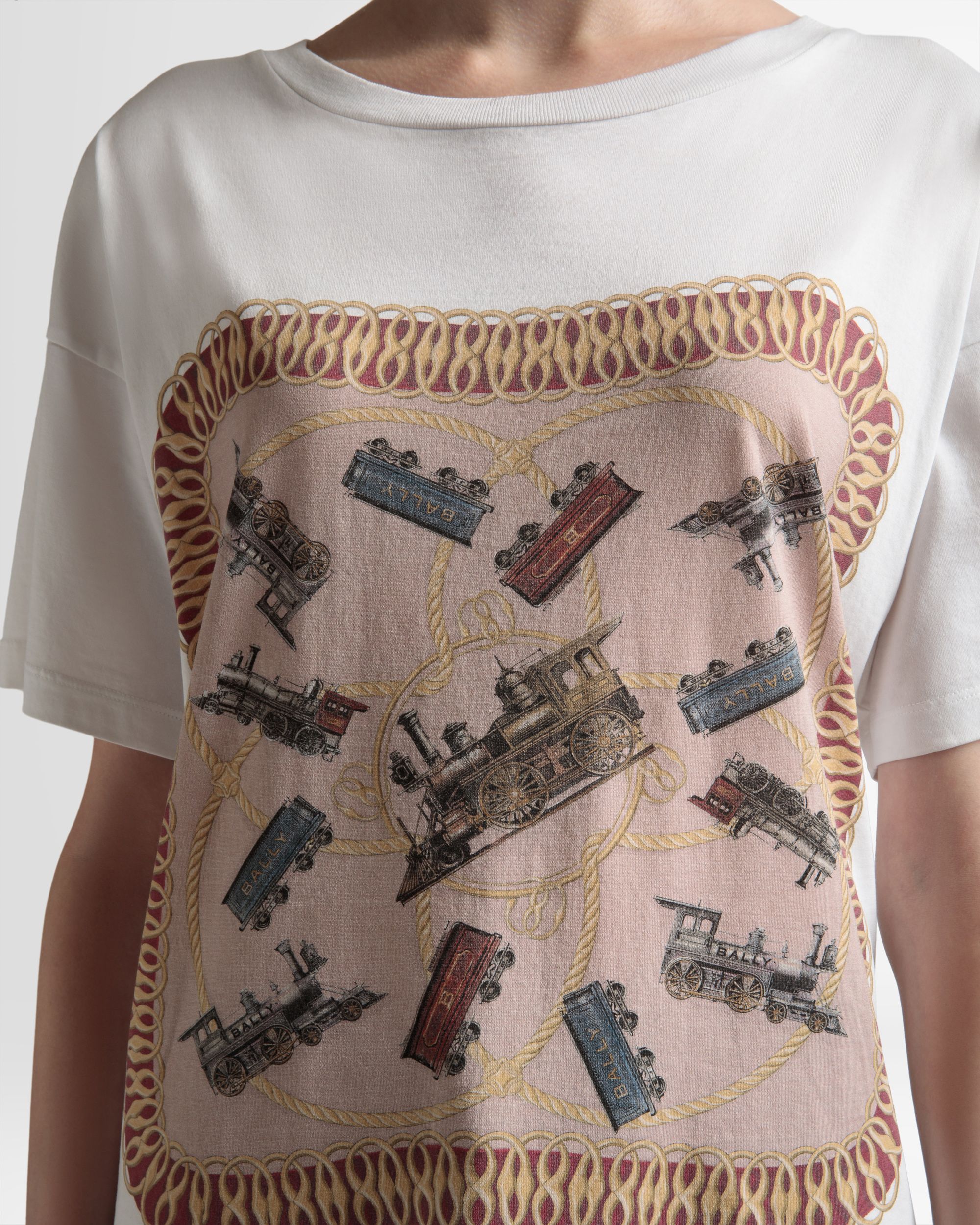 トレイン プリント Tシャツ ホワイト コットン - 男性 - Bally - 04