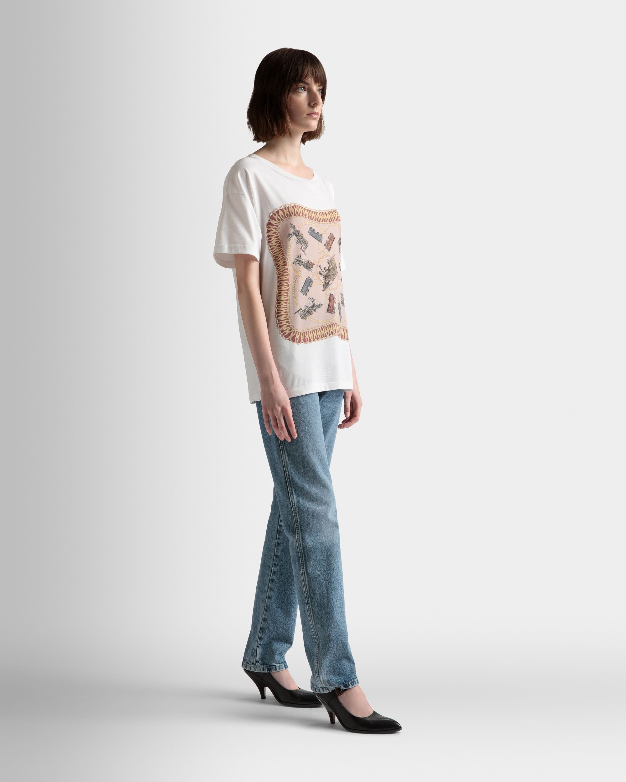 トレイン プリント Tシャツ ホワイト コットン - 男性 - Bally - 05