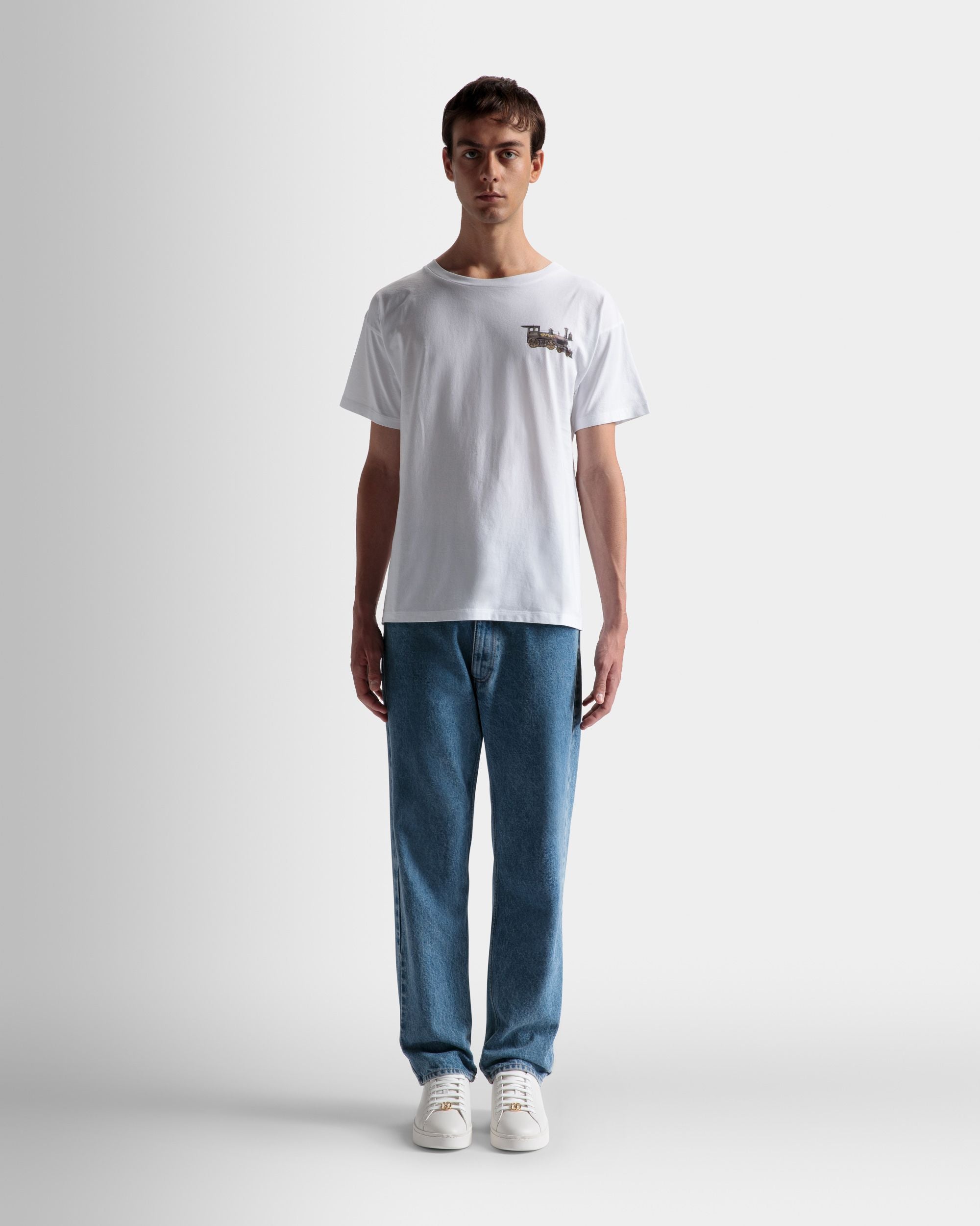 トレイン モチーフ Tシャツ ホワイト コットン - 男性 - Bally - 02