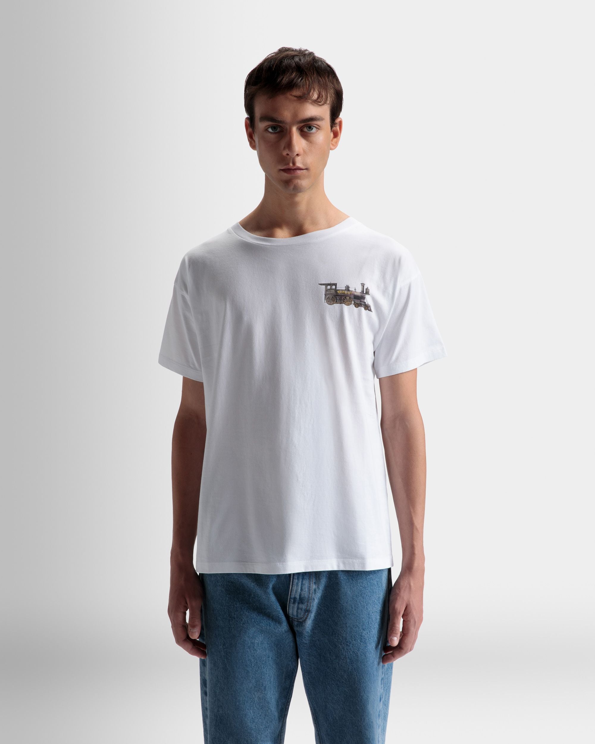 トレイン モチーフ Tシャツ ホワイト コットン - 男性 - Bally - 03