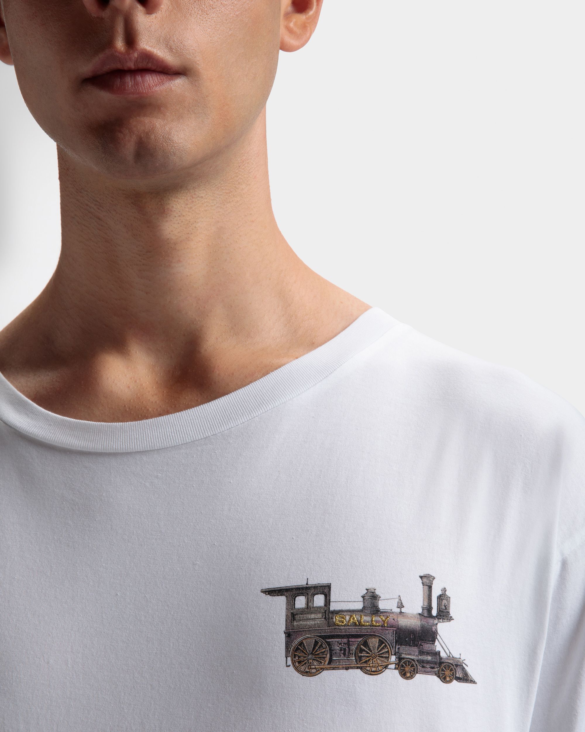 トレイン モチーフ Tシャツ ホワイト コットン - 男性 - Bally - 04