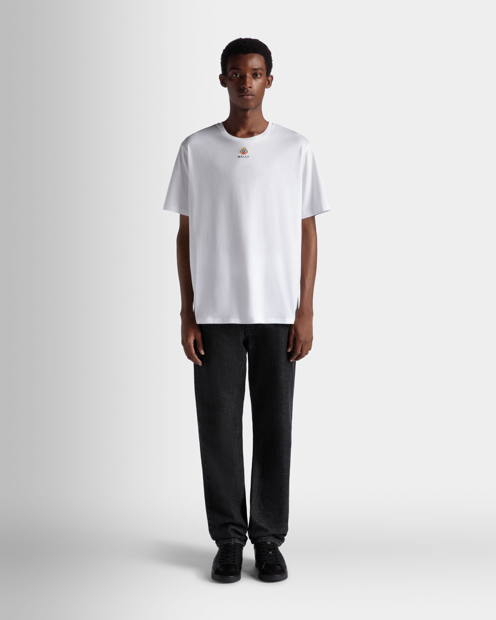 Tシャツ Ballyクレストロゴ ホワイト コットン - 男性 - Bally - 02