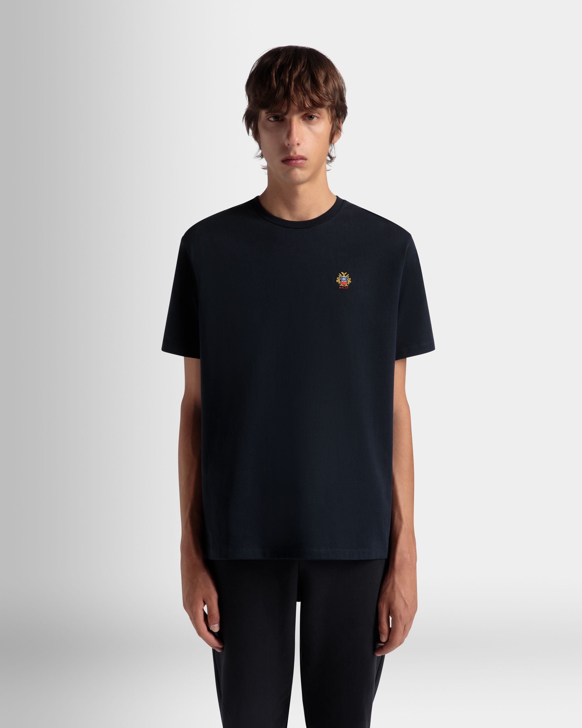 Tシャツ Ballyクレストロゴ Navy Blue コットン - 男性 - Bally - 08