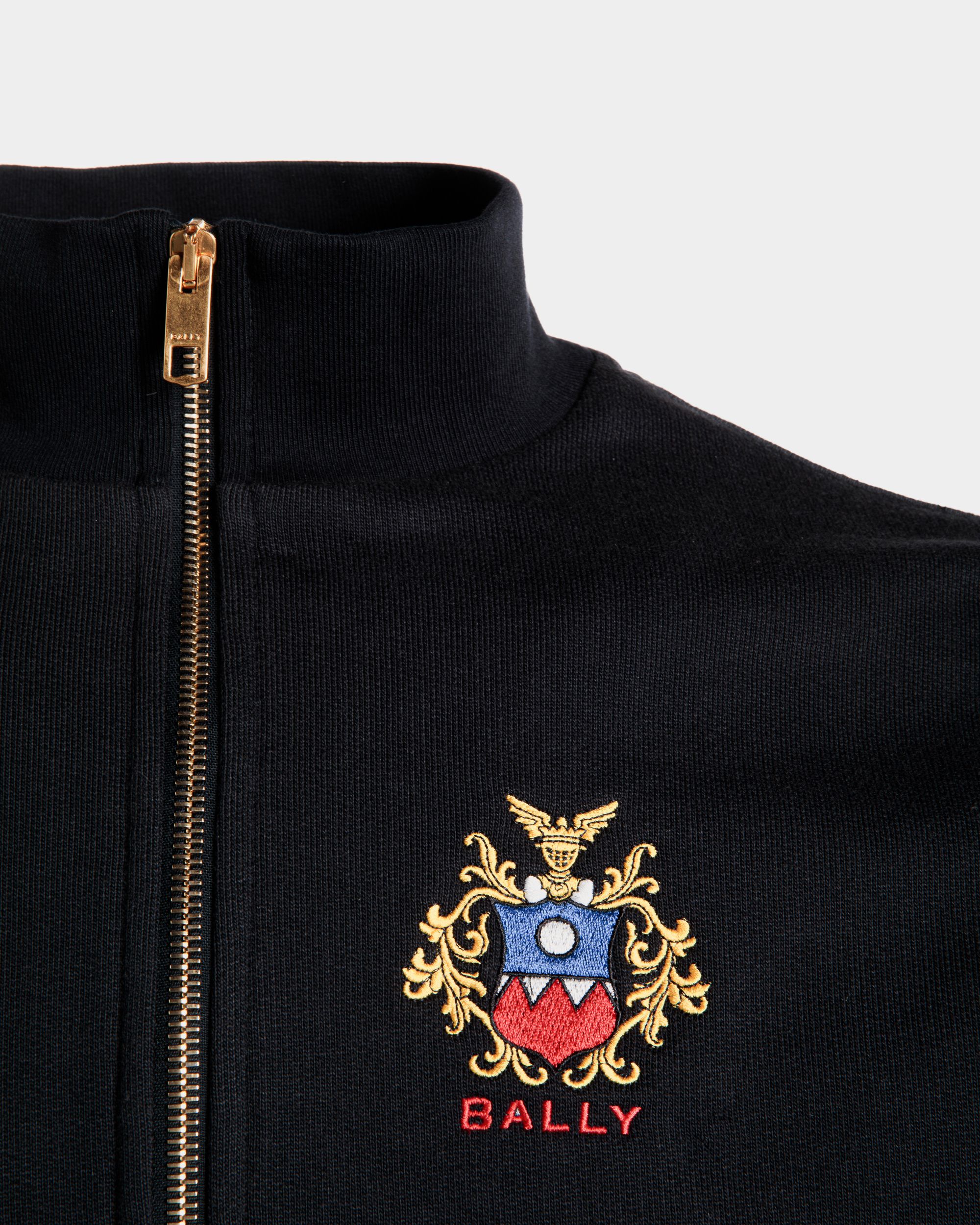 ハーフジップ スウェットシャツ Ballyクレストロゴ Navy Blue コットン - 男性 - Bally - 04