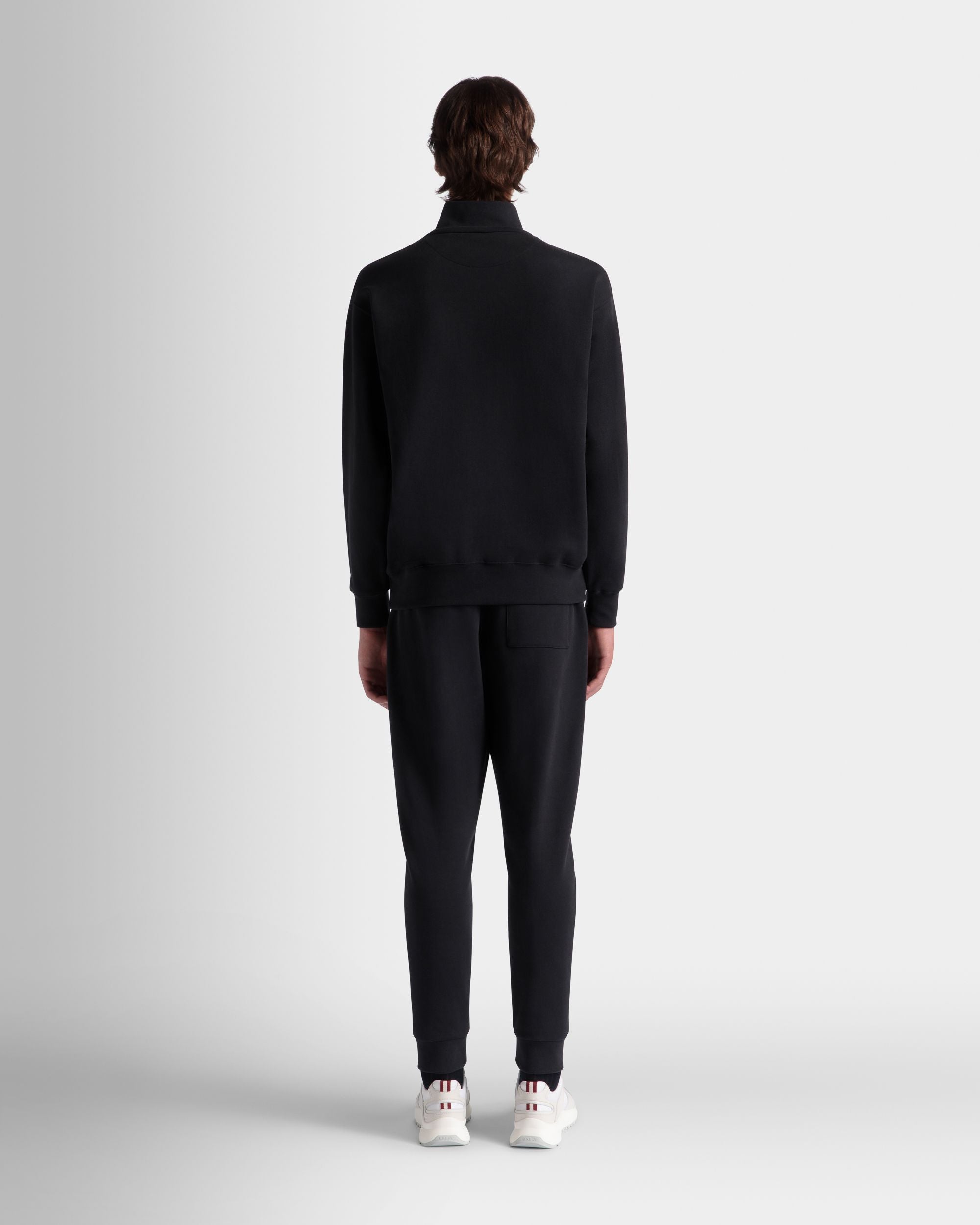 ハーフジップ スウェットシャツ Ballyクレストロゴ Navy Blue コットン - 男性 - Bally - 06
