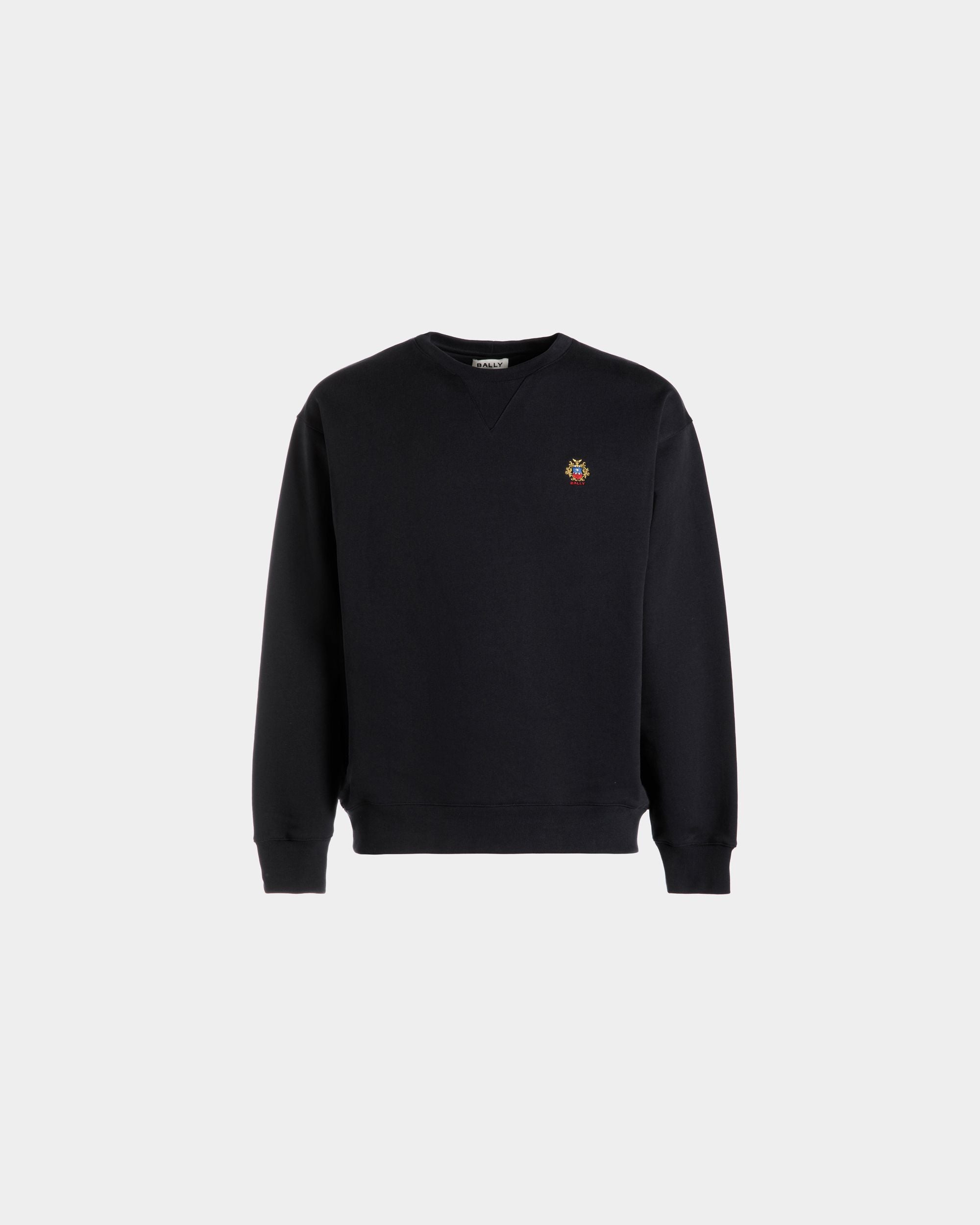 クルーネック スウェットシャツ Ballyクレストロゴ Navy Blue コットン - 男性 - Bally - 01