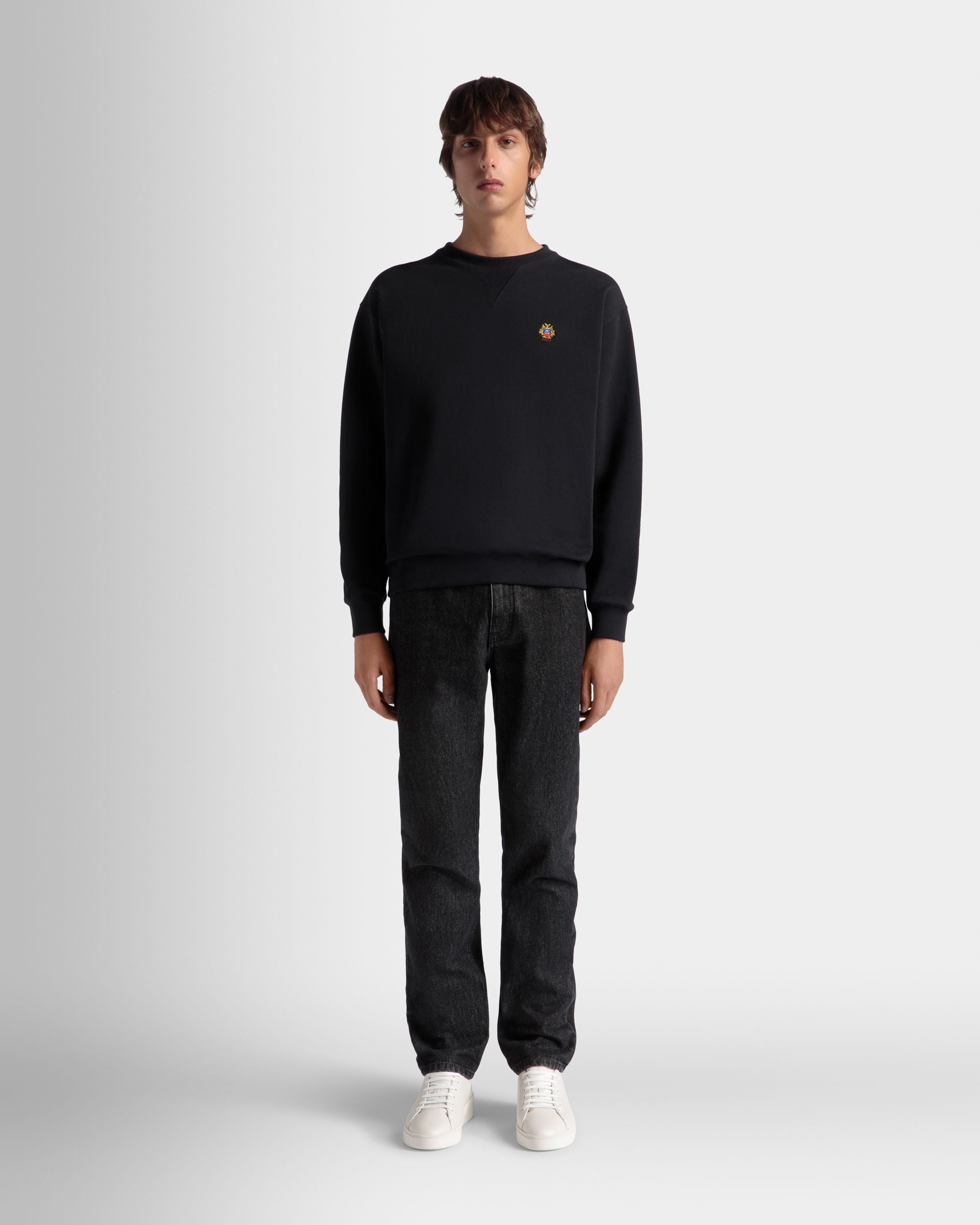 クルーネック スウェットシャツ Ballyクレストロゴ Navy Blue コットン - 男性 - Bally - 02