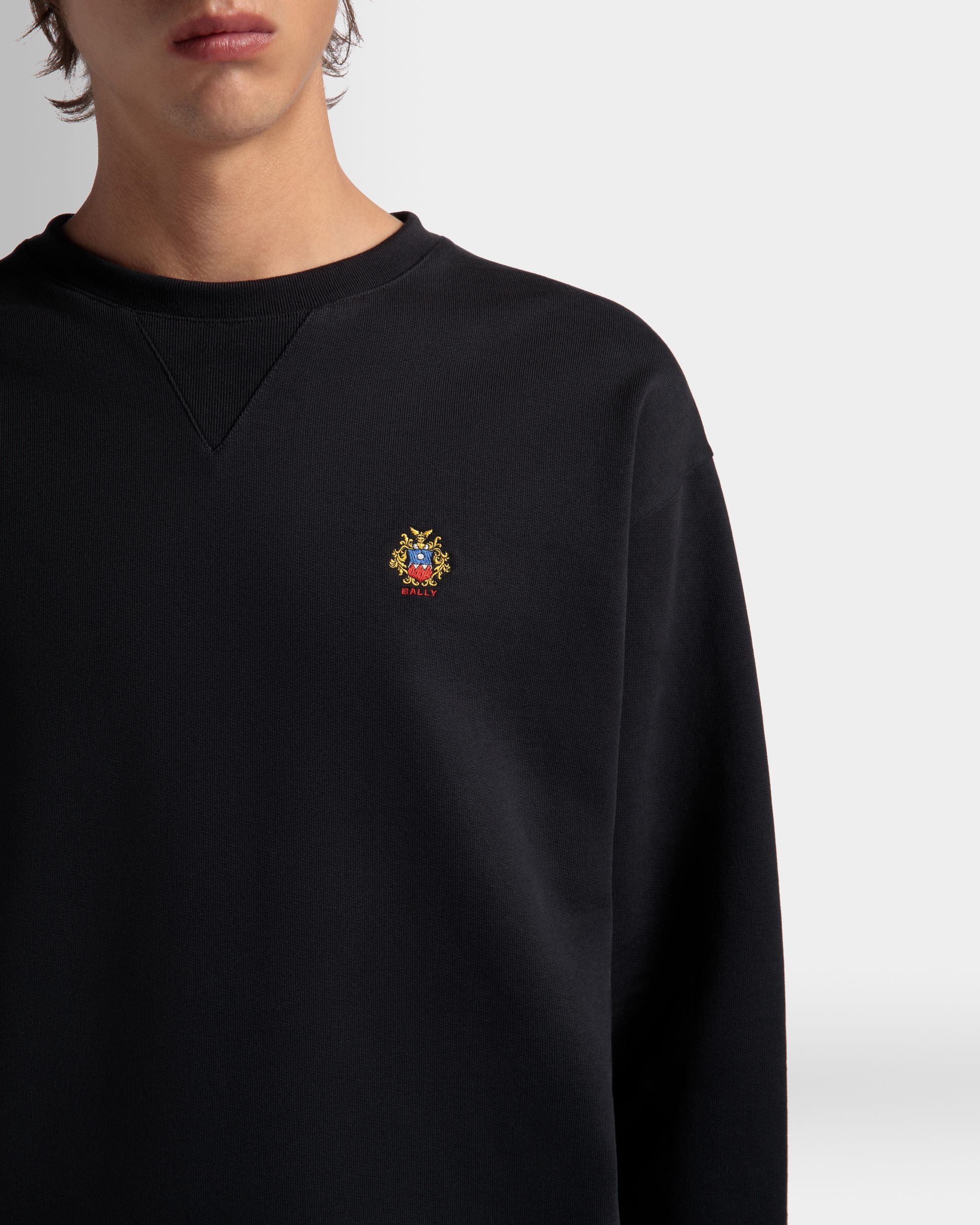 クルーネック スウェットシャツ Ballyクレストロゴ Navy Blue コットン - 男性 - Bally - 03