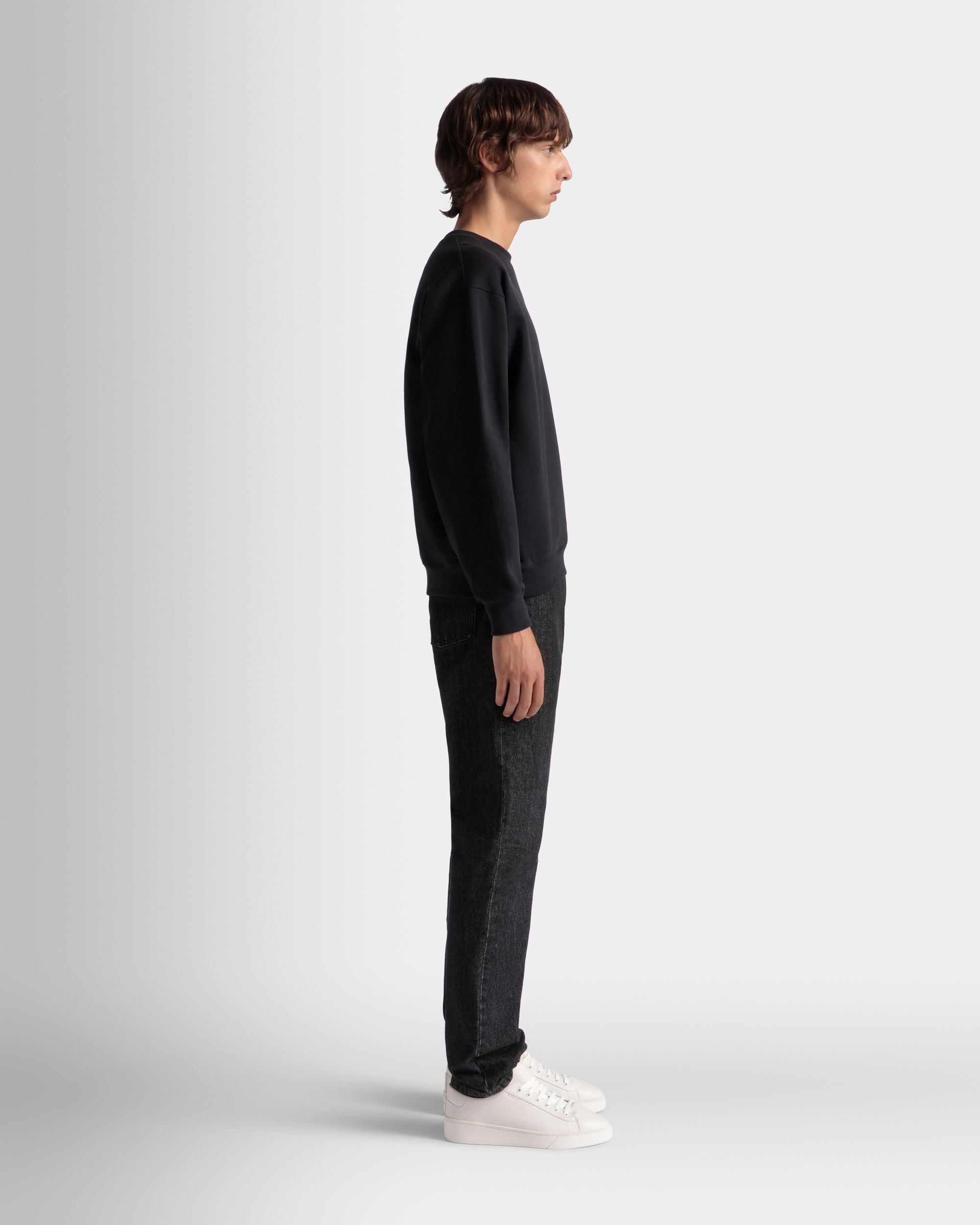 クルーネック スウェットシャツ Ballyクレストロゴ Navy Blue コットン - 男性 - Bally - 05
