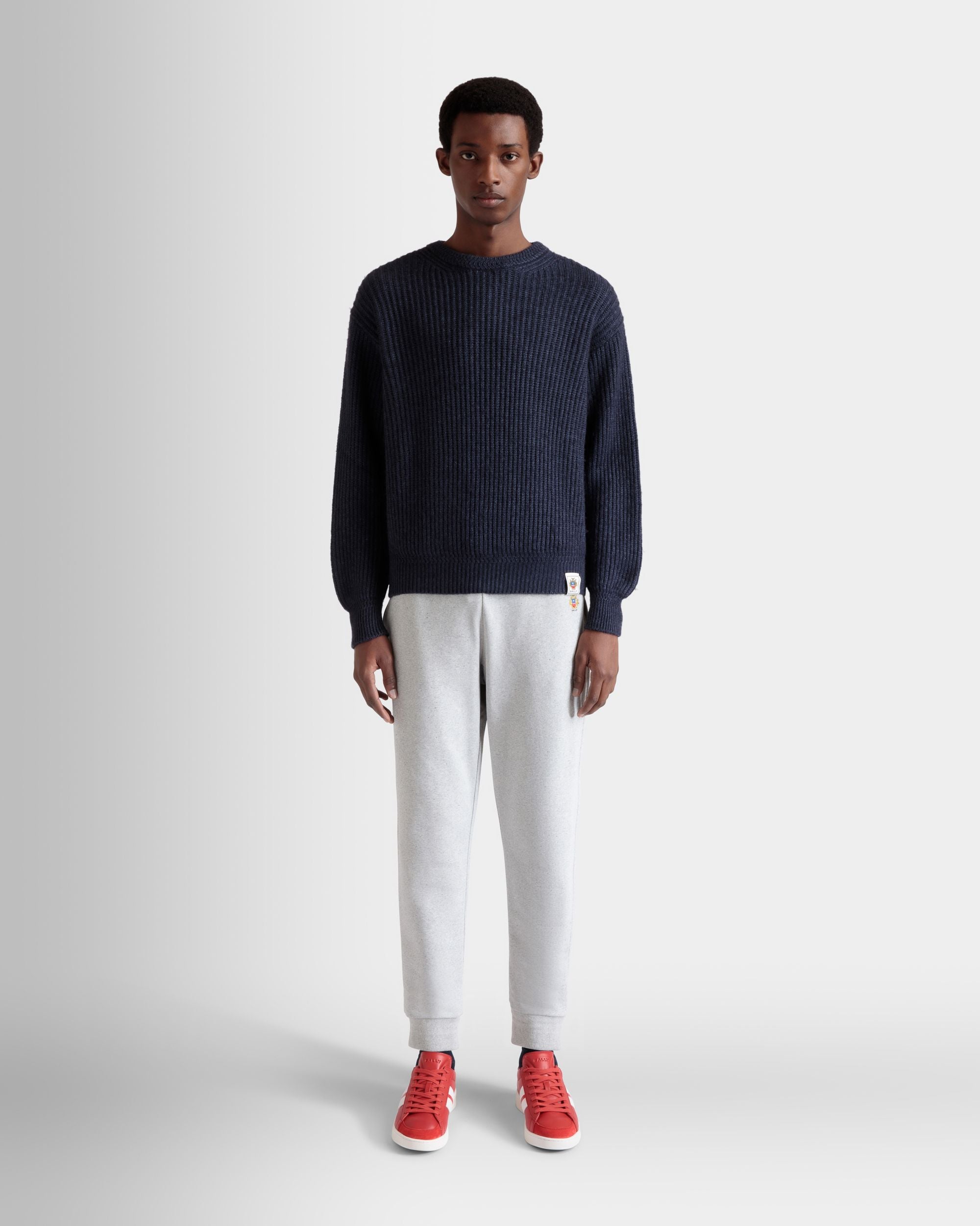 スウェットパンツ Ballyクレストロゴ グレーメランジ コットン - 男性 - Bally - 02