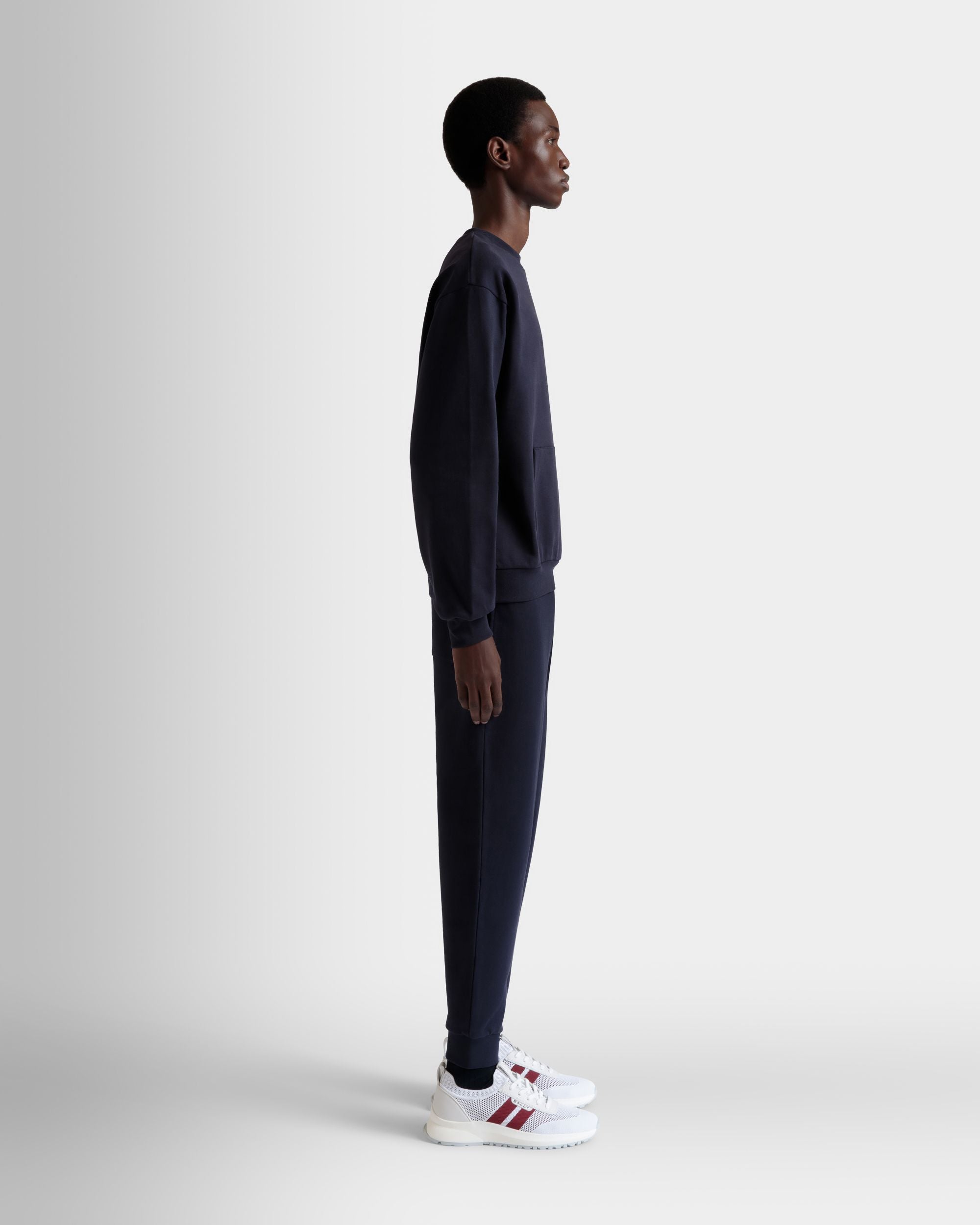 クルーネック スウェットシャツ Ballyフラッグ ネイビーブルー コットン - 男性 - Bally - 05
