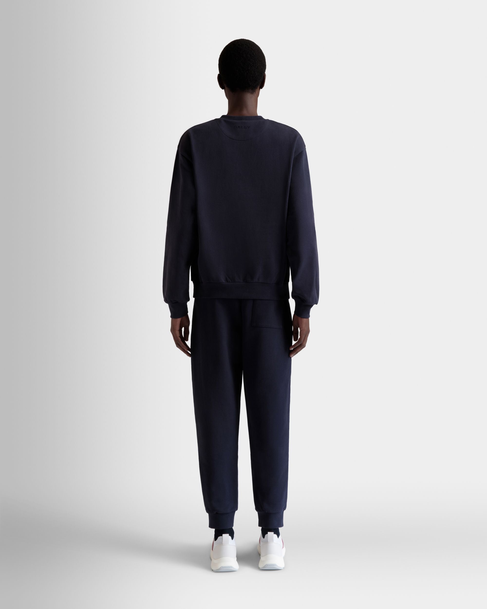 クルーネック スウェットシャツ Ballyフラッグ ネイビーブルー コットン - 男性 - Bally - 06
