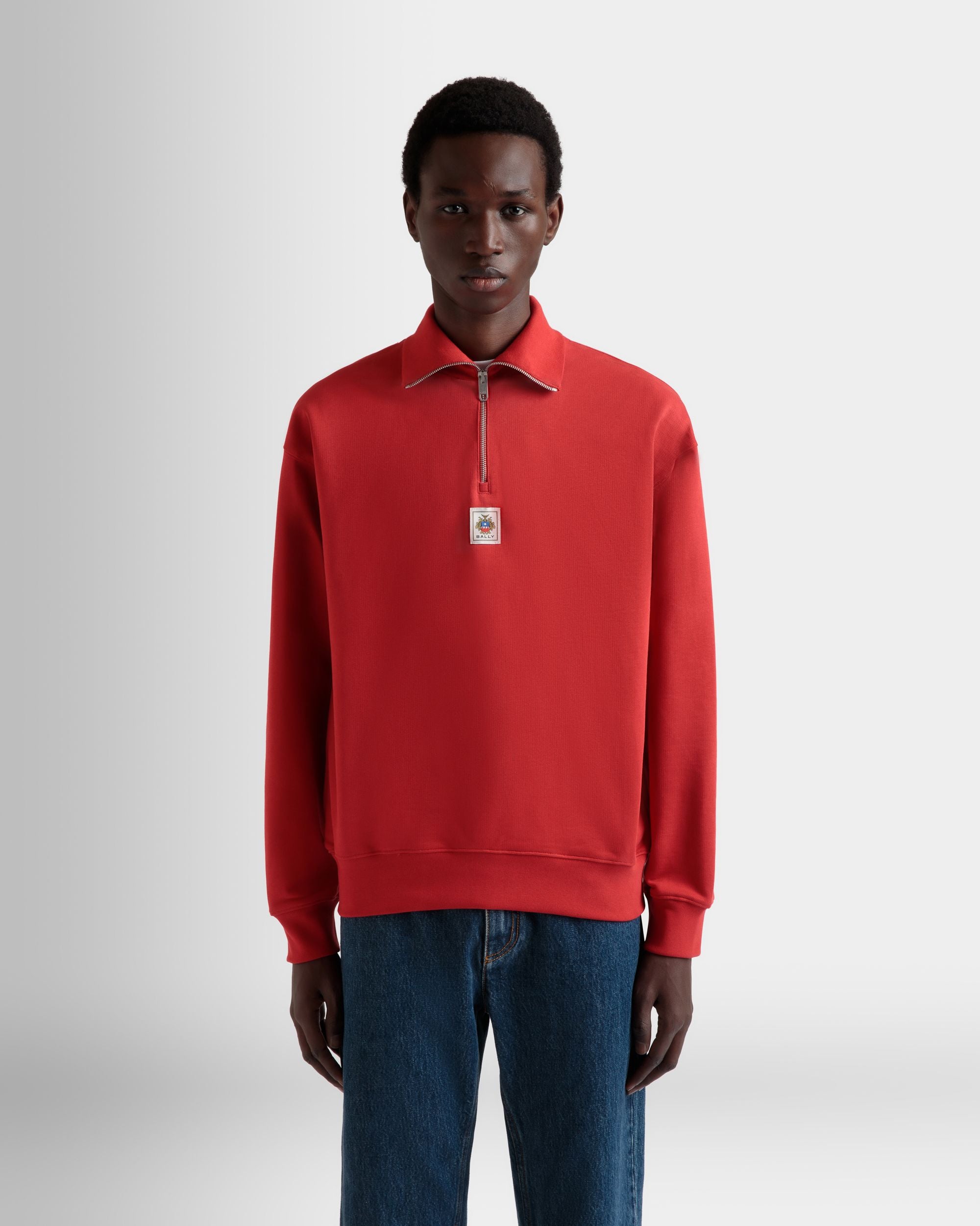 ハーフジップ スウェットシャツ レッド コットン - 男性 - Bally - 08