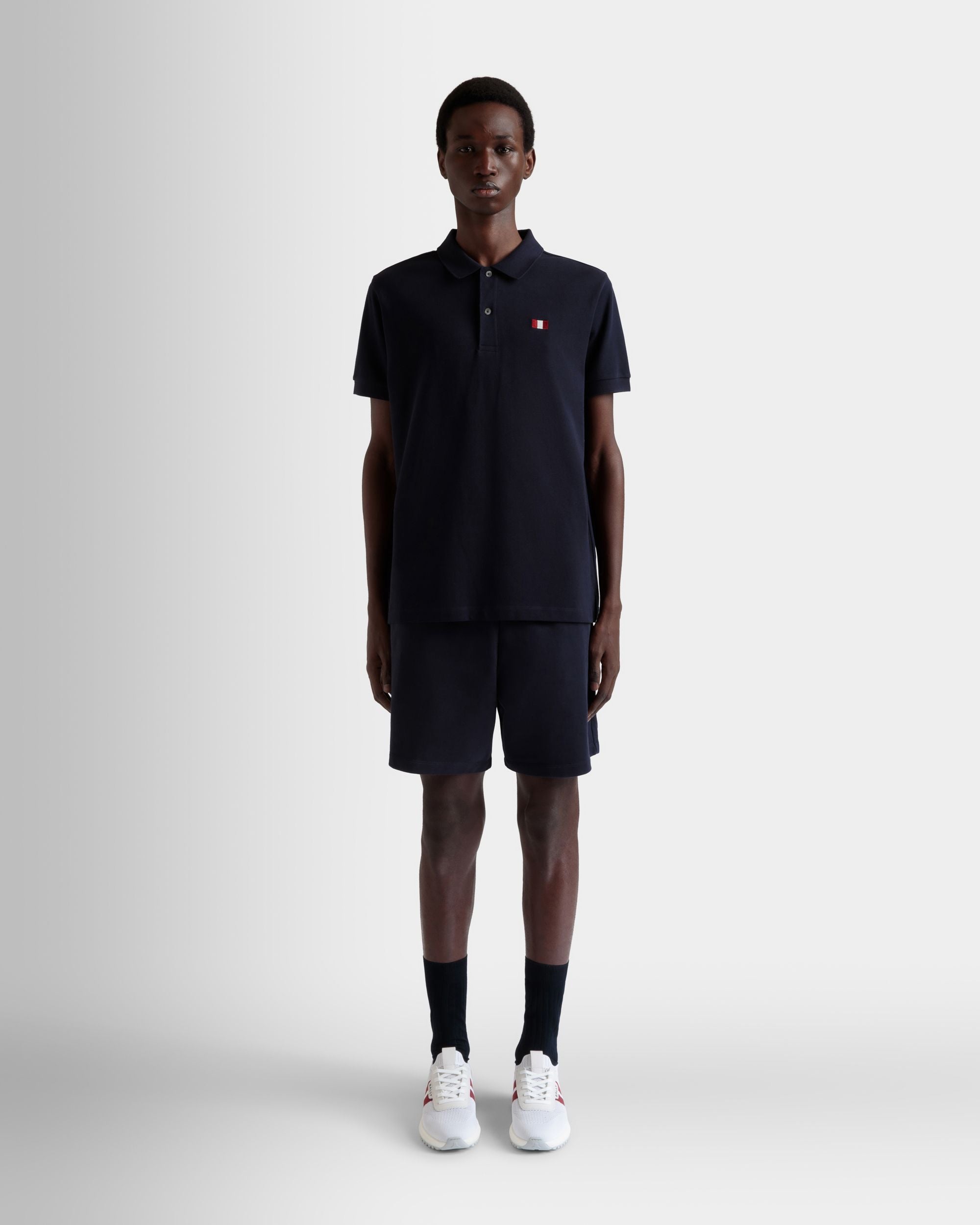 ショートパンツ Ballyフラッグ ネイビーブルー コットン - 男性 - Bally - 02
