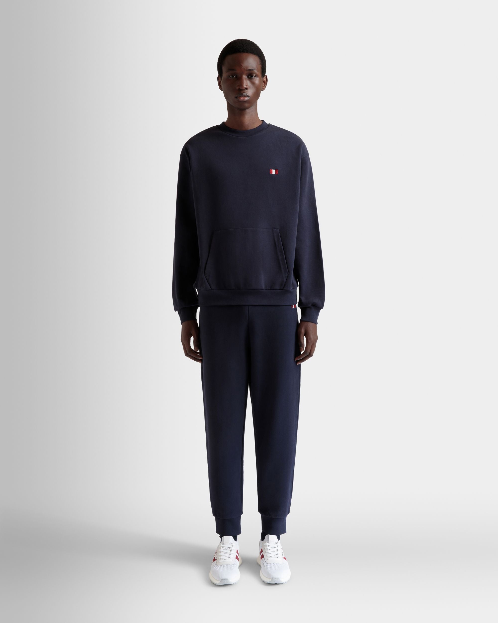 スウェットパンツ Ballyフラッグ ネイビーブルー コットン - 男性 - Bally - 02