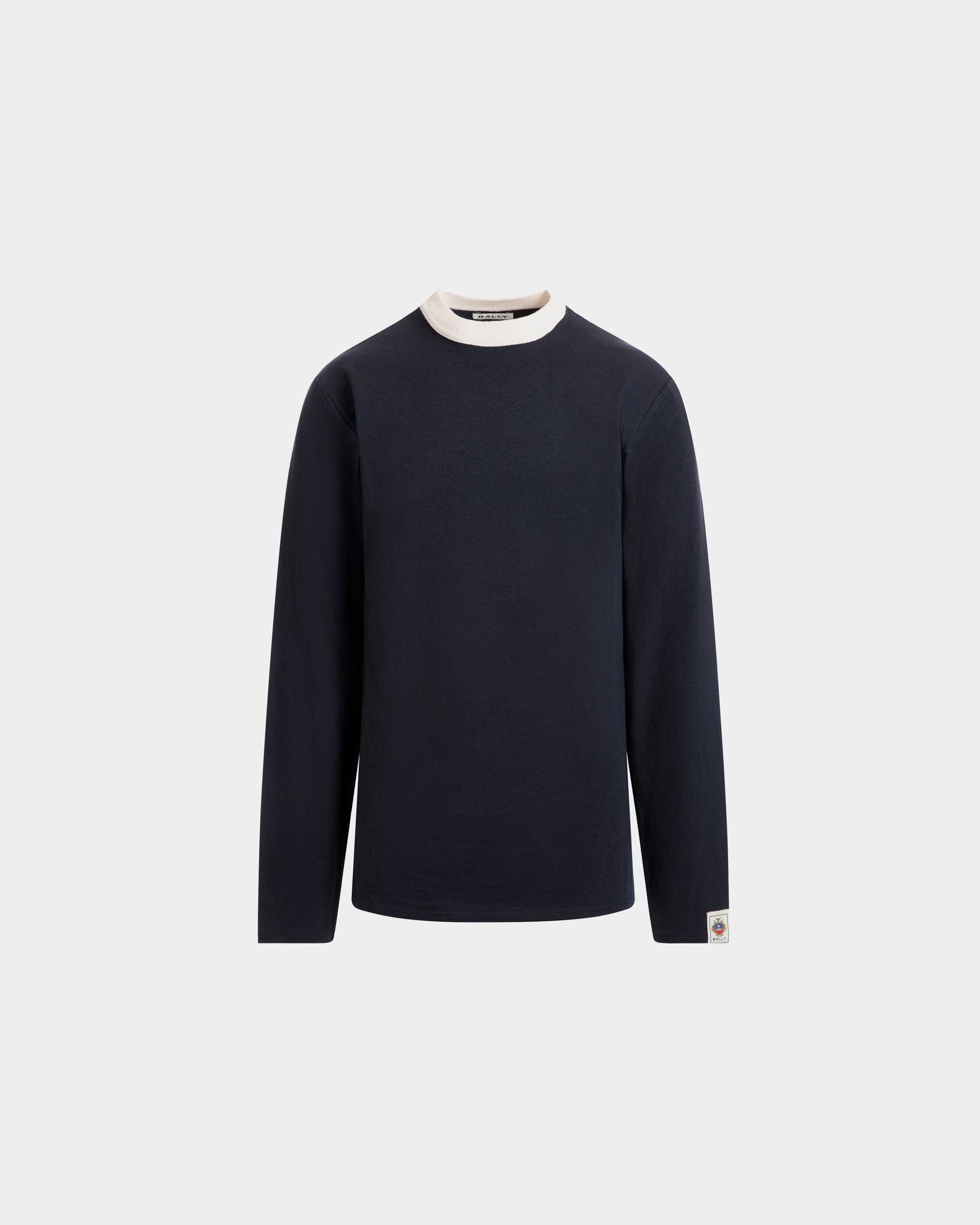 ロングスリーブ Tシャツ ネイビーブルー ストレッチコットン - 男性 - Bally - 01