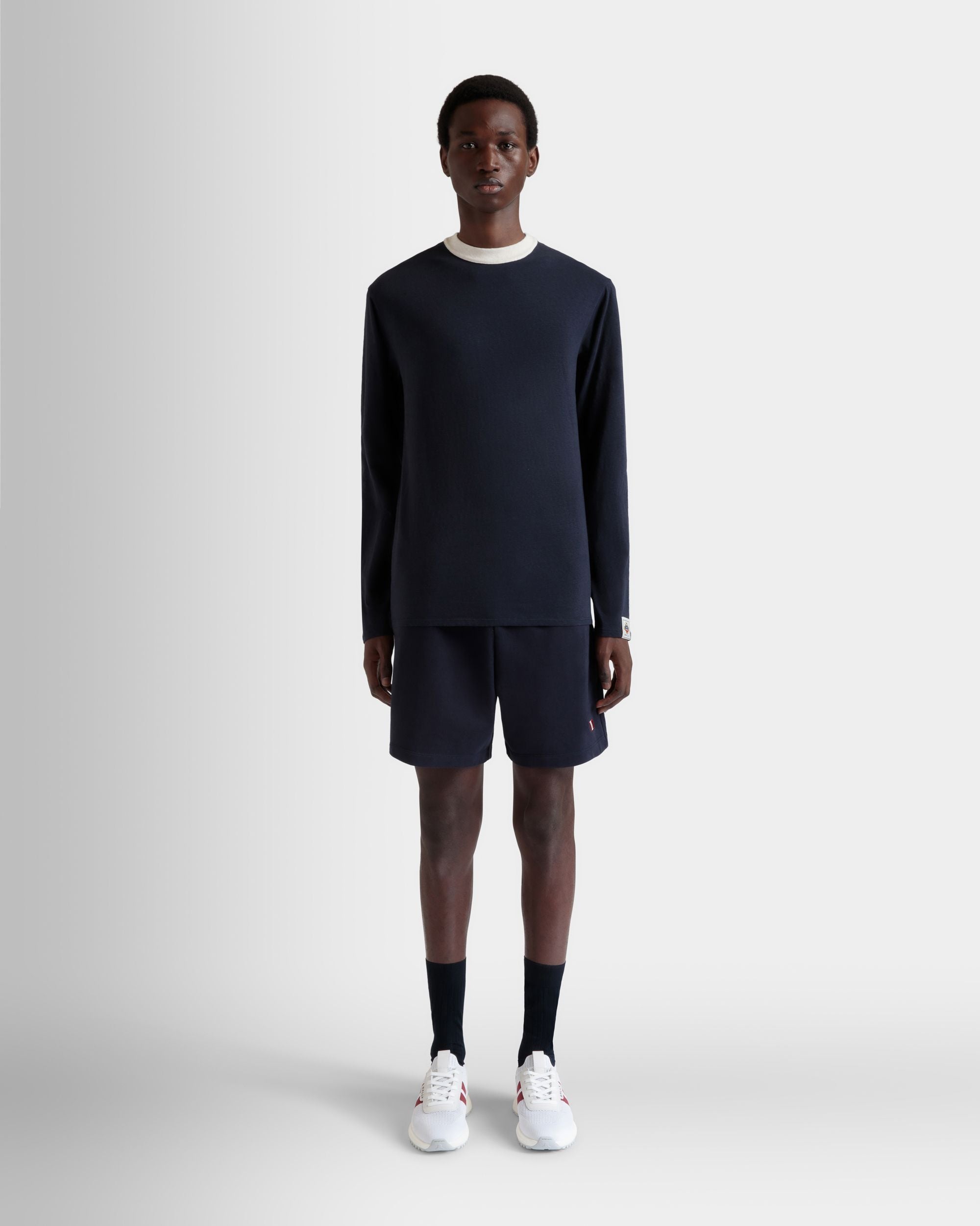 ロングスリーブ Tシャツ ネイビーブルー ストレッチコットン - 男性 - Bally - 02