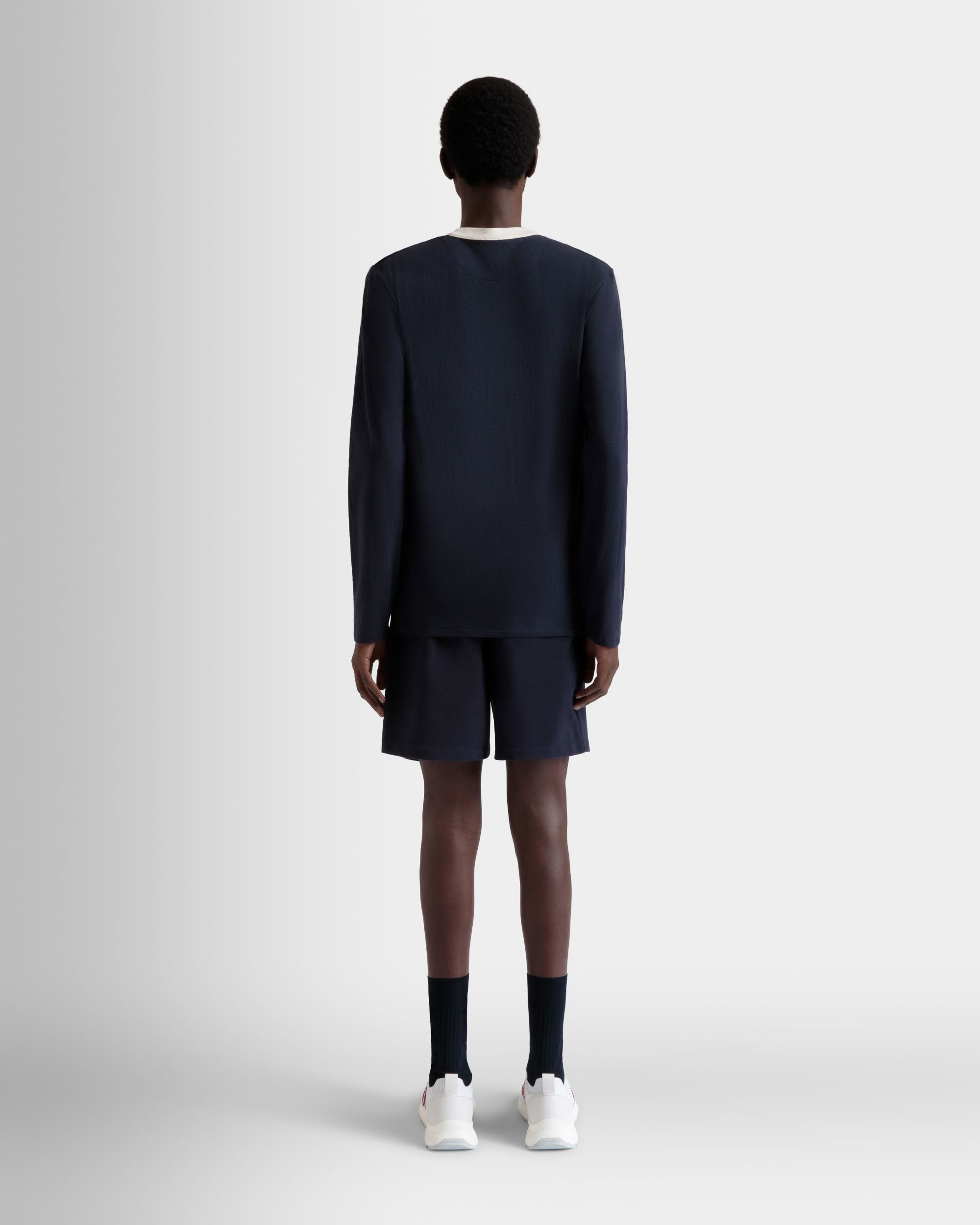 ロングスリーブ Tシャツ ネイビーブルー ストレッチコットン - 男性 - Bally - 06