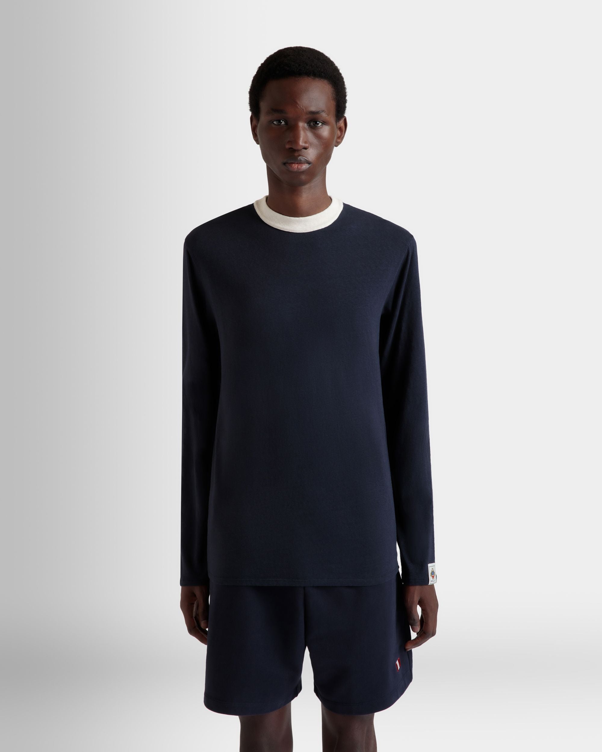 ロングスリーブ Tシャツ ネイビーブルー ストレッチコットン - 男性 - Bally - 08