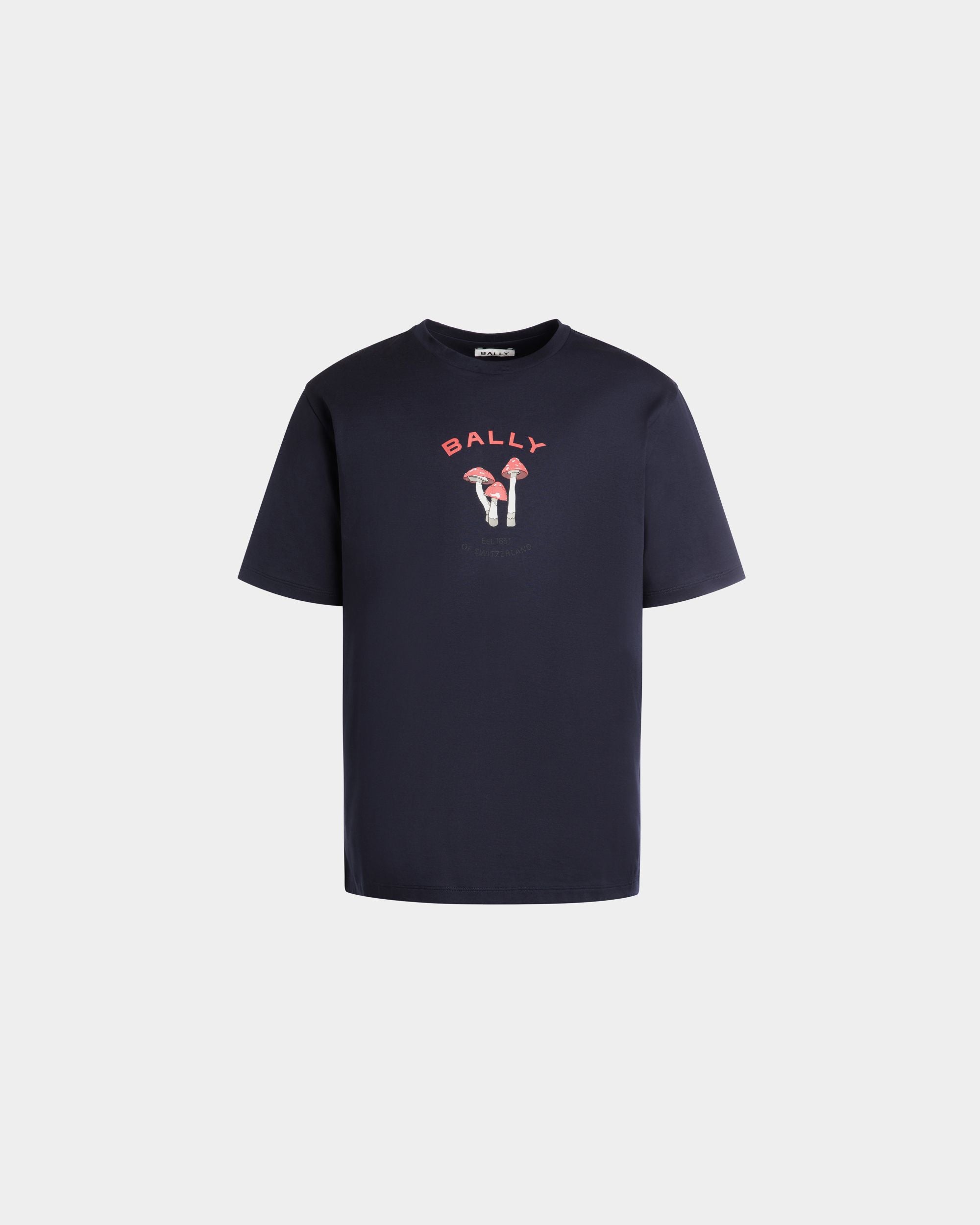 Tシャツ マッシュルームモチーフ ネイビーブルー コットン - 男性 - Bally - 01