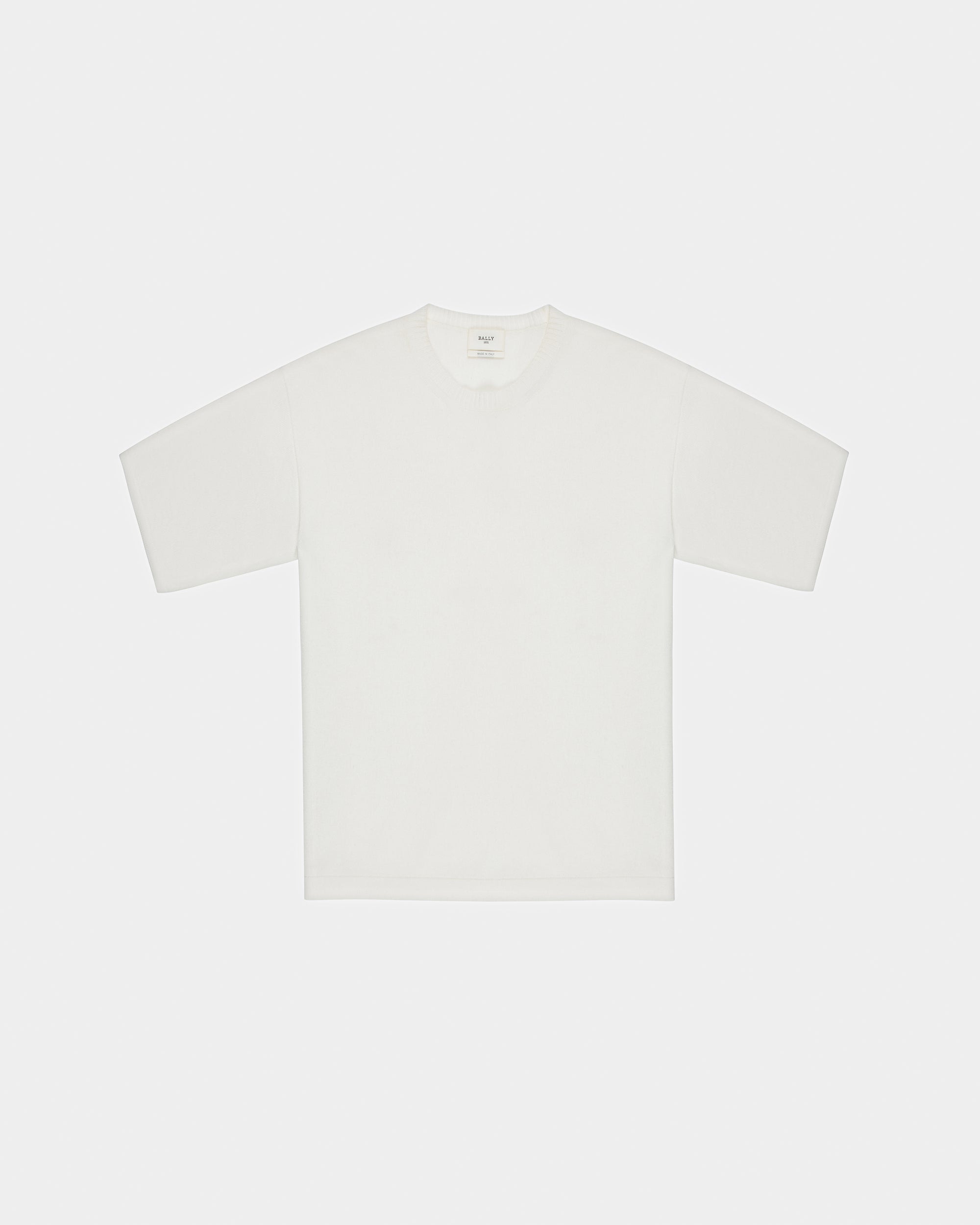 カシミア ニット Tシャツ ボーンホワイト カシミア ニット Tシャツ - 男性 - Bally - 01